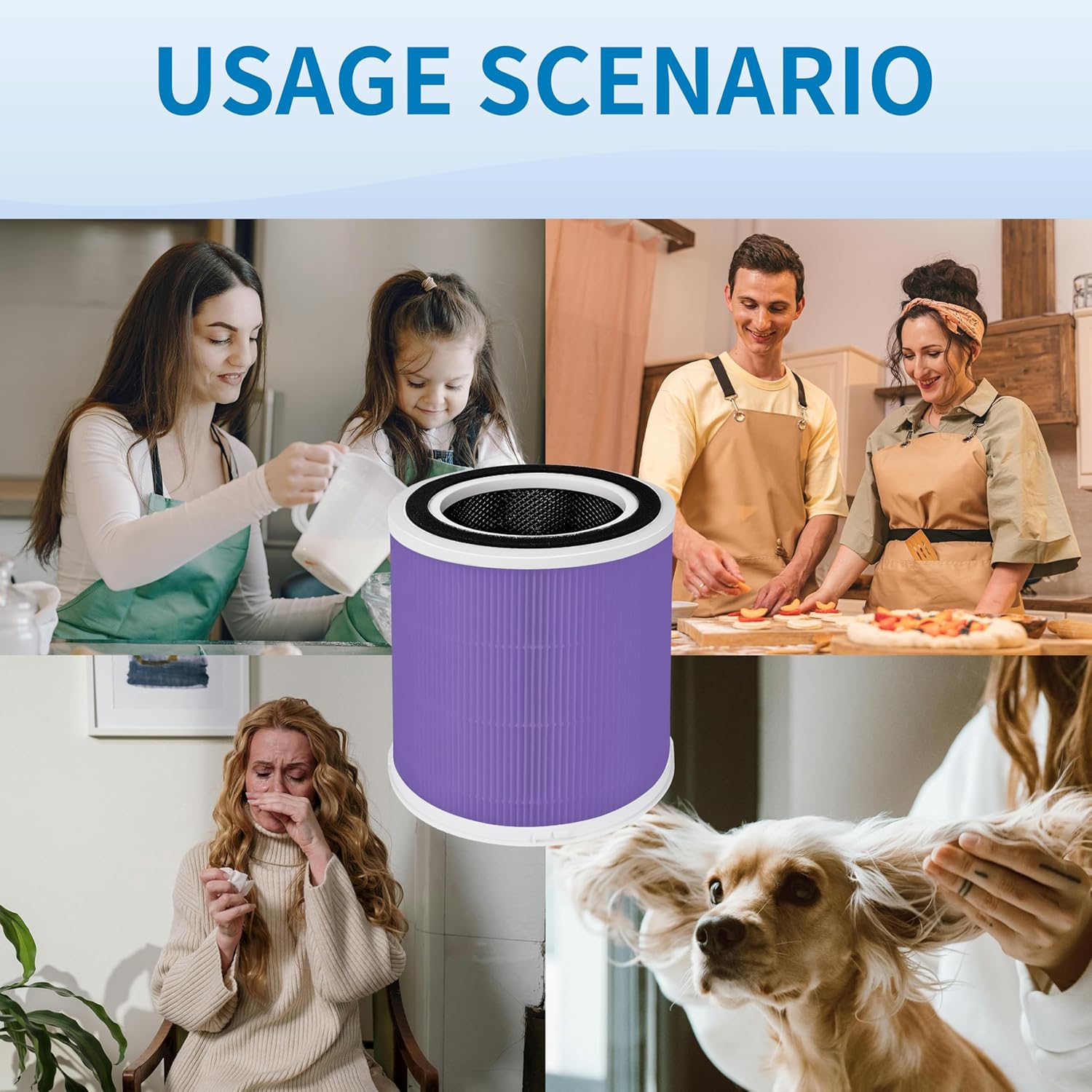 AP301 AP302 Replacement Filter, Compatible with Dayette AP301 AP302 and JOWSET AP301 AP302 Air Purifier, 2Pack (AP301 AP302 Filter 2Pack Pet) - Image 7