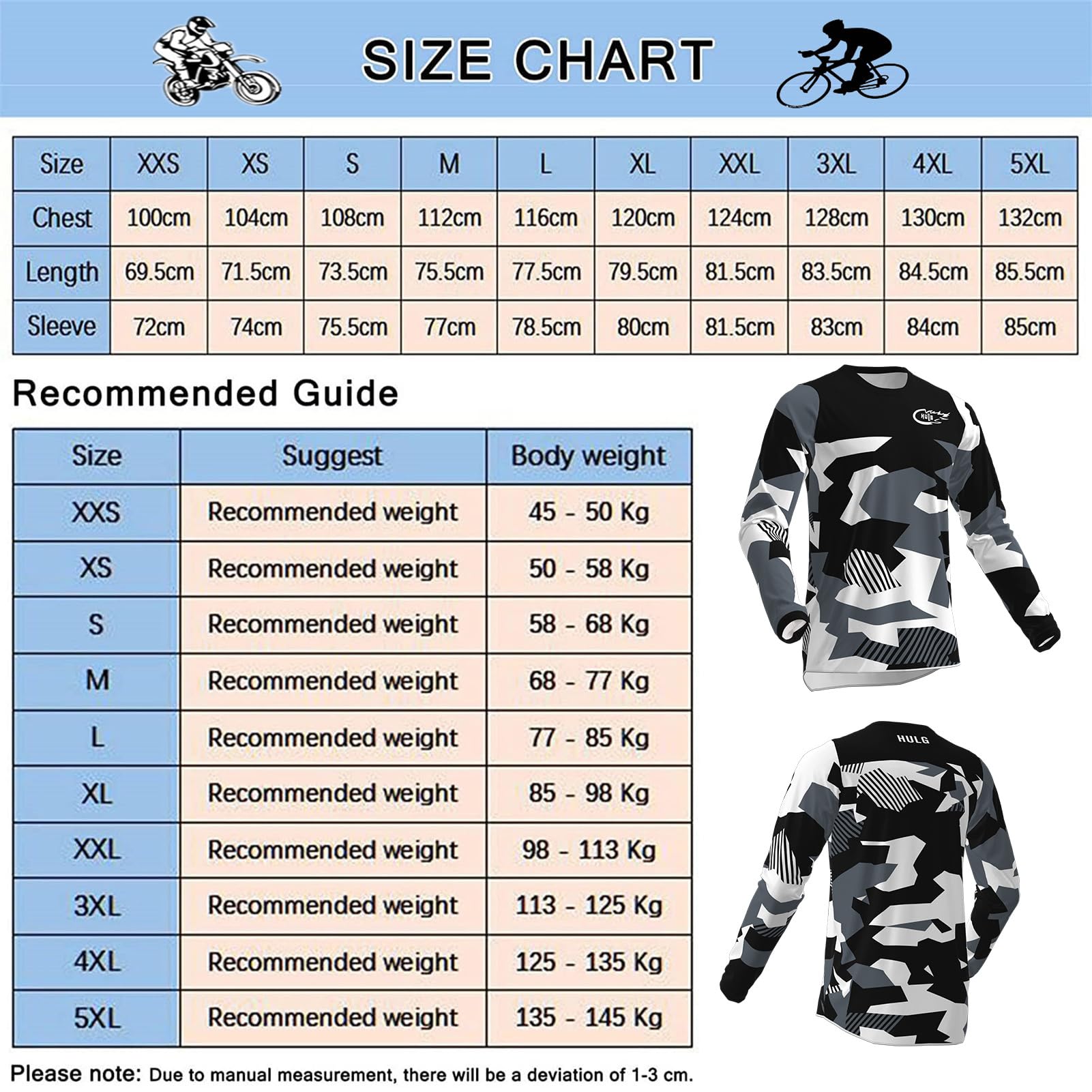 Ropa de Ciclismo para Hombre, Camiseta de Ciclismo de montaña (Manga Larga), Adecuada para Ciclismo de montaña/BMX/Moto de Cross y Otros Deportes