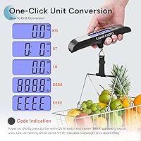 Vista 6 de travel inspira Báscula de equipaje recargable de 110 lb50 kg - Pantalla retroiluminada grande - Acero inoxidable - Báscula digital portátil