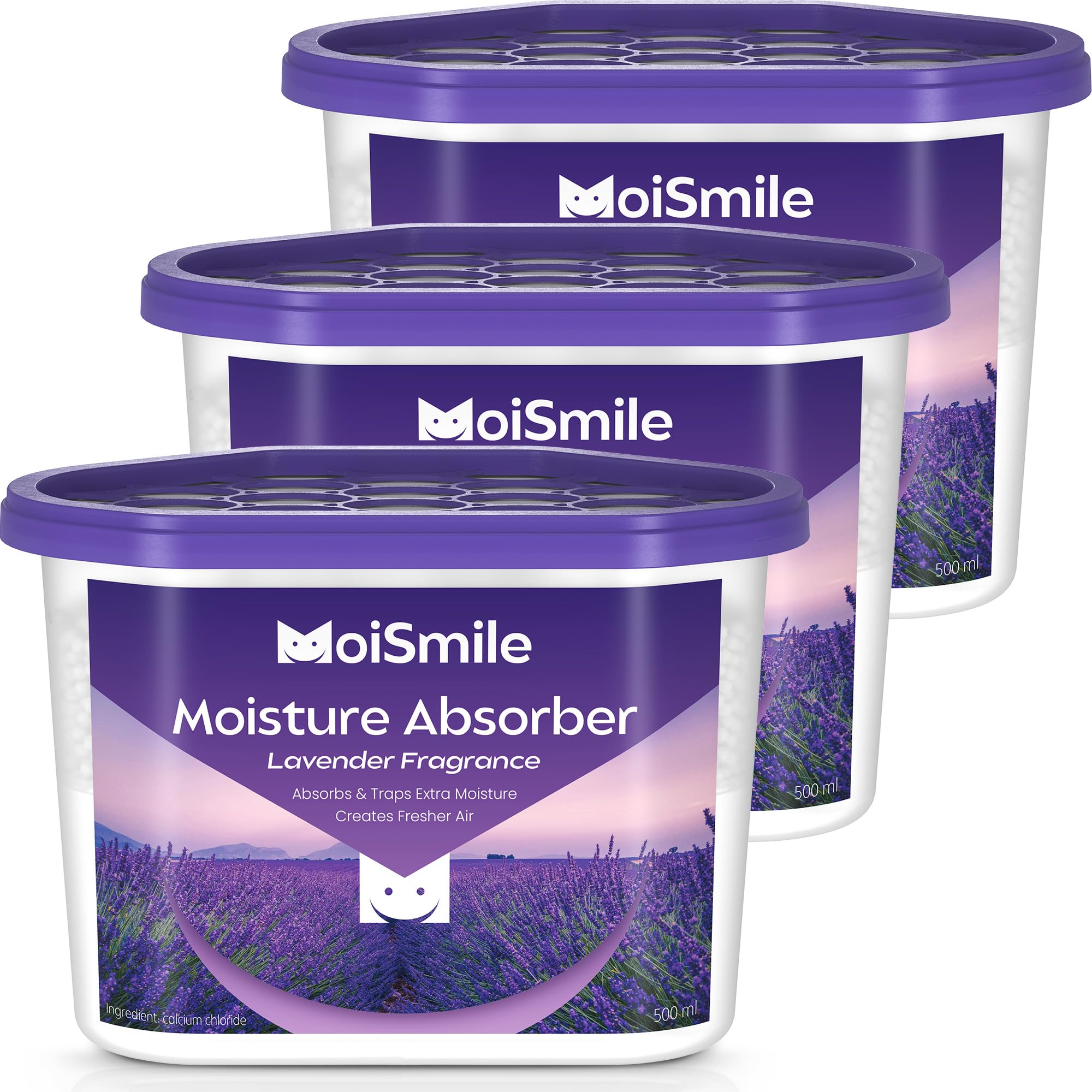 Moisture Absorbers 6 Pack, Lavender Fragrance Closet Dehumidifier for Bathroom, Car ＆ Basement, 10.5 oz Refillable Humidity Absorber Boxes-image-5