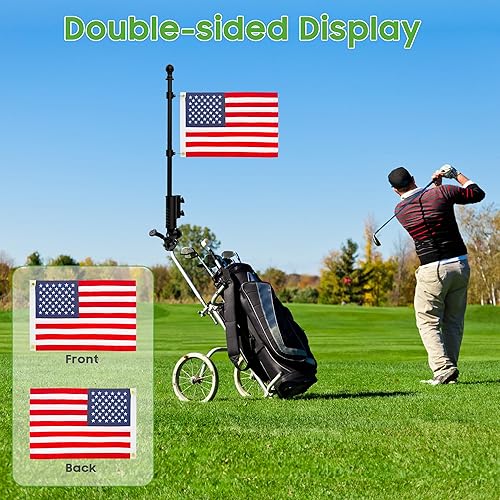 Miniatura 2 de Kit de poste de bandera para carrito de golf y soporte de bandera universal para Yamaha EZGO Club Car, soporte resistente para carrito de golf,