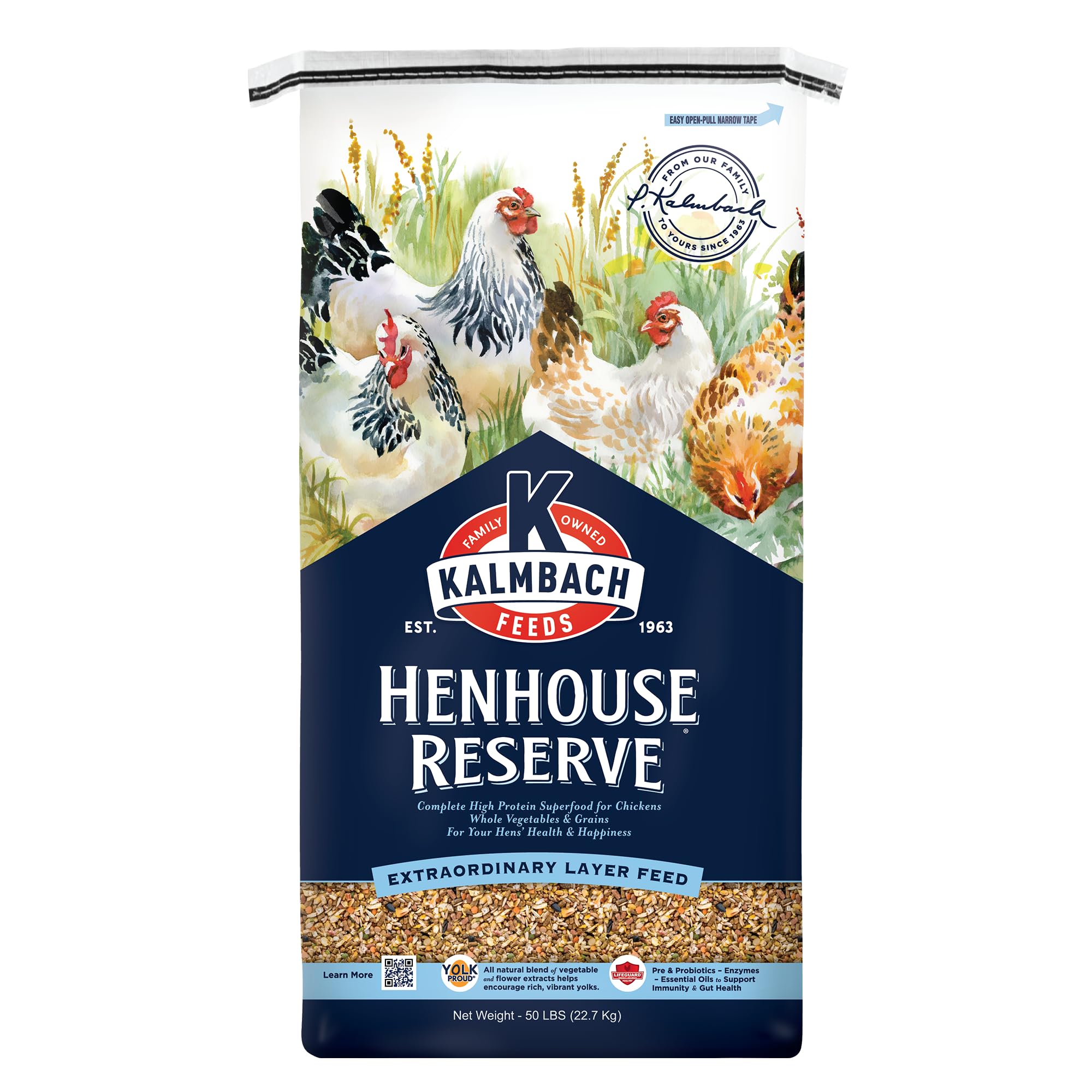 Kalmbach Feeds Henhouse Reserve 17% Whole Grain Complete Layer Feed for Hens, 50 lb