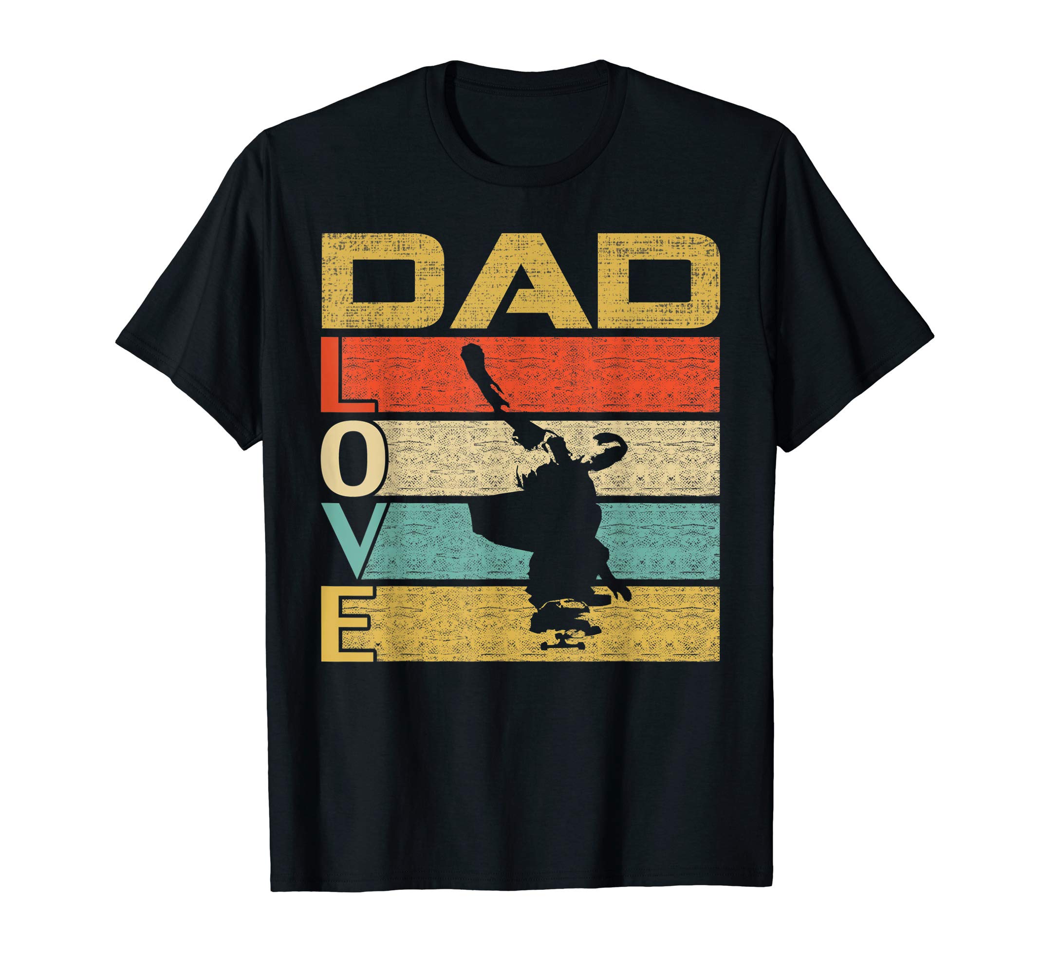 Retro Vintage Dad Love Skateboard Funny Father's Day Gift T-Shirt