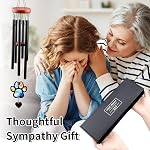 Dog Memorial Gifts, Pet Memorial Wind Chimes, Loss of Pet Sympathy Gift, Wind Chimes for Outside with Memorial Suncatcher (Dog Paw)