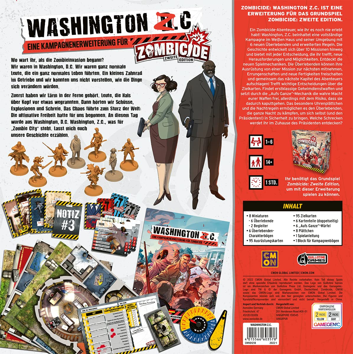 CMON, Zombicide 2. Edition – Washington Z.C., Kennerspiel, Deutsch