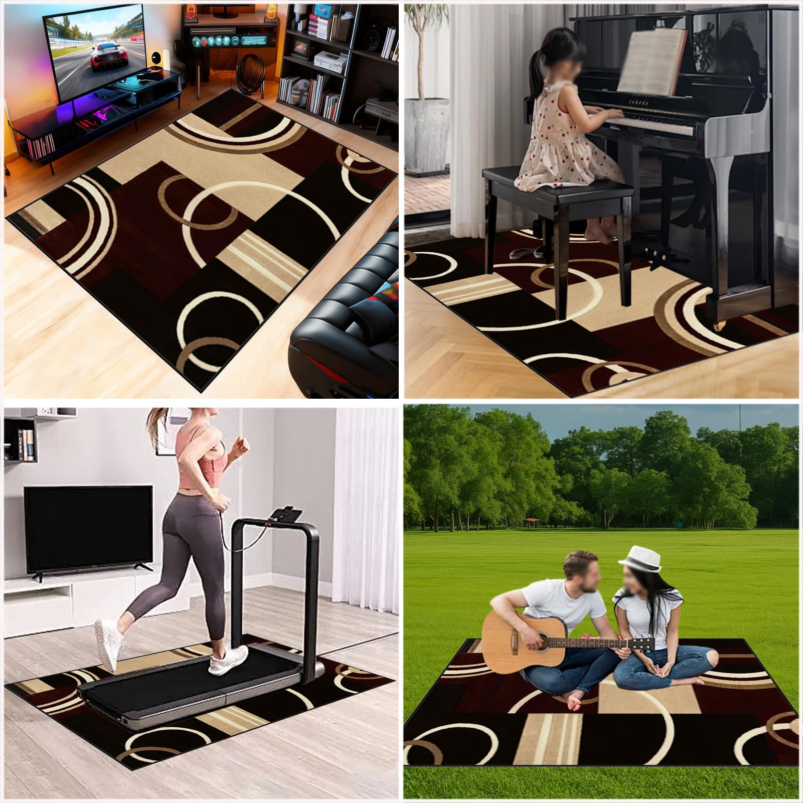 Tapis de Tambour Insonorisé, Tapis Batterie Insonorisant, Tapis Insonorisé Moquette, Couverture de Tambour Antidérapante Tapis de Sol, Tapis Batterie Acoustique pour Basses Caisse Claire 150 x 120 cm
