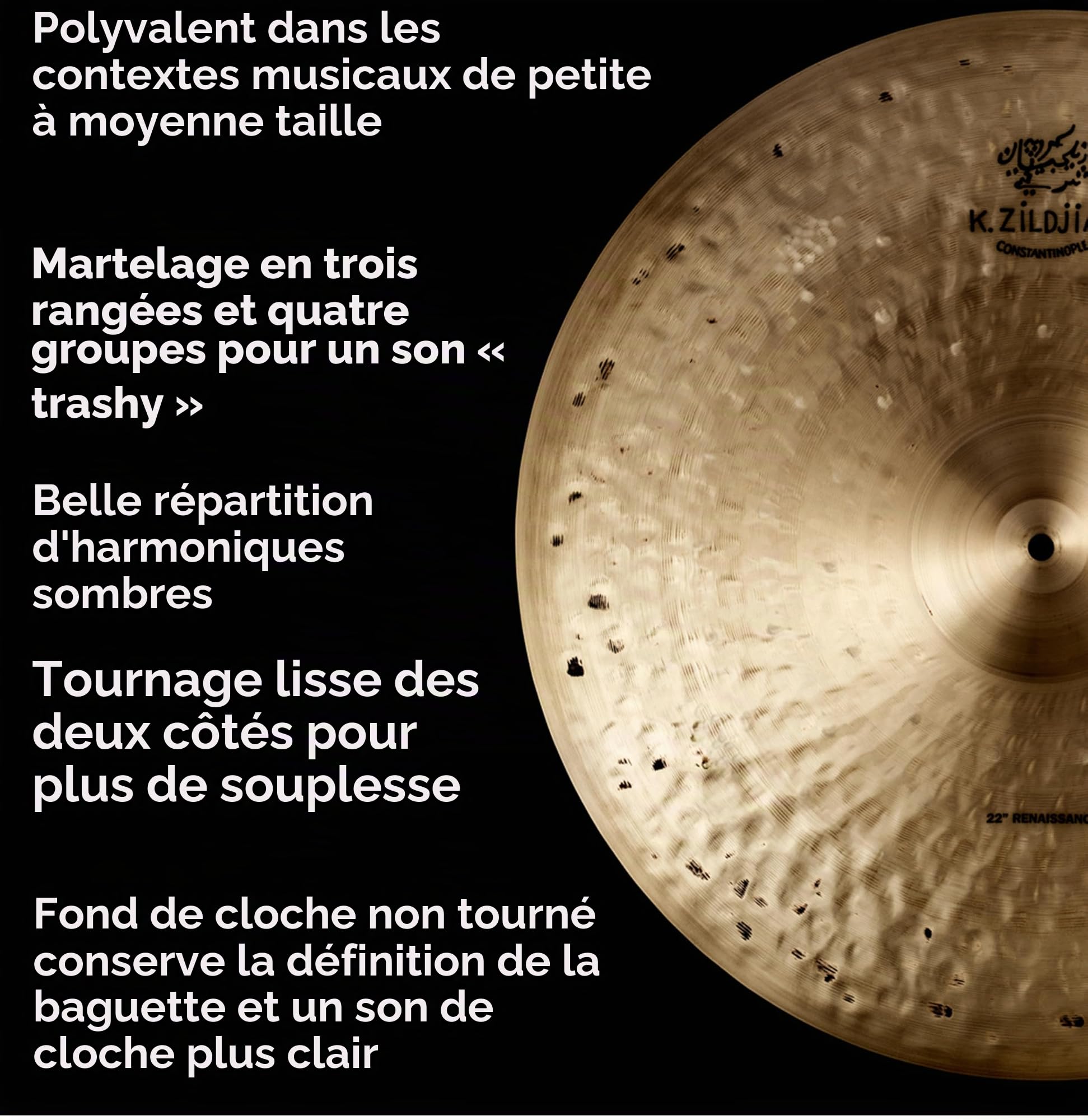 Zildjian K Constantinople Series - 22" Renaissance Ride Cymbal