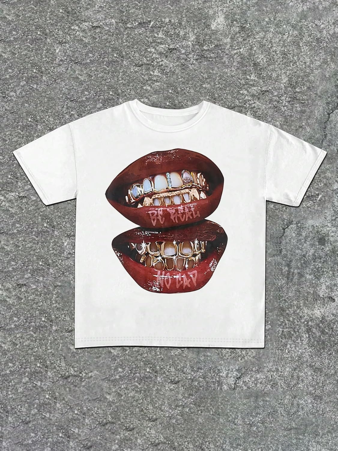 Verdusa Women's Lips Print Graphic Tees Short Sleeve Y2k Tops T Shirts 2000s Clothing Streetwear - Image 6