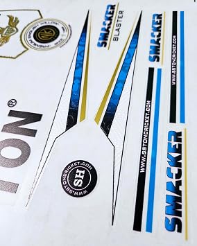 AYN Cricket Bat Sticker 4D Digital Embossed English Willow Fiber Tape Sports Accessories Protection, Blaster Blue