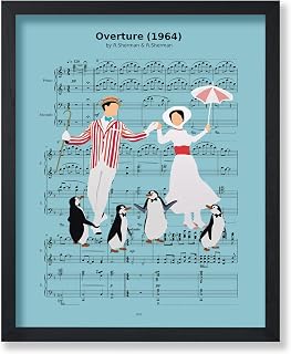 Poster Master Overture Poster - Overture Sheet Music Print - Musical Movie Art - Penguin Art - Gift for Him, Her, Musician, Lovers - Perfect Decor for Office, Living Room - 8x10 UNFRAMED Wall Art