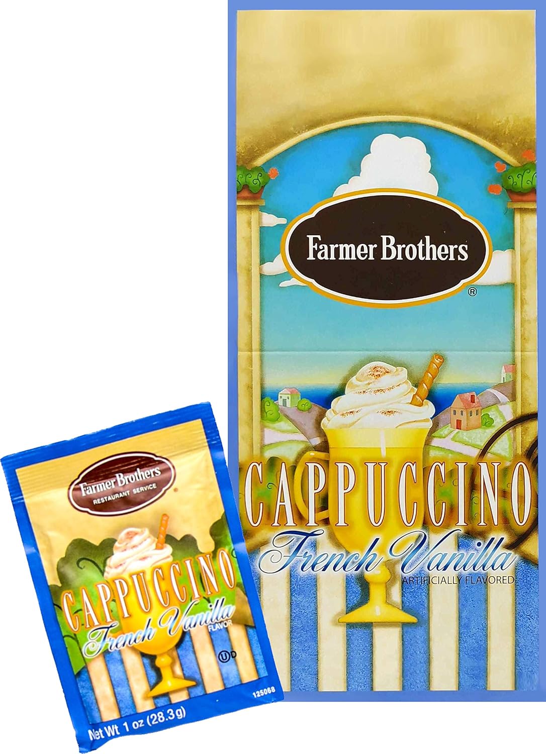 Farmer Brothers French Vanilla Cappuccino, 25 packets per box (1 Pack)