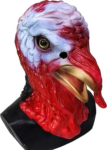 Miniatura 3 de HENGYUTOYMASK Máscara de látex de pavo de animal de cabeza completa, disfraz de pollo, disfraz de Acción de Gracias, Navidad, fiesta, carnaval,