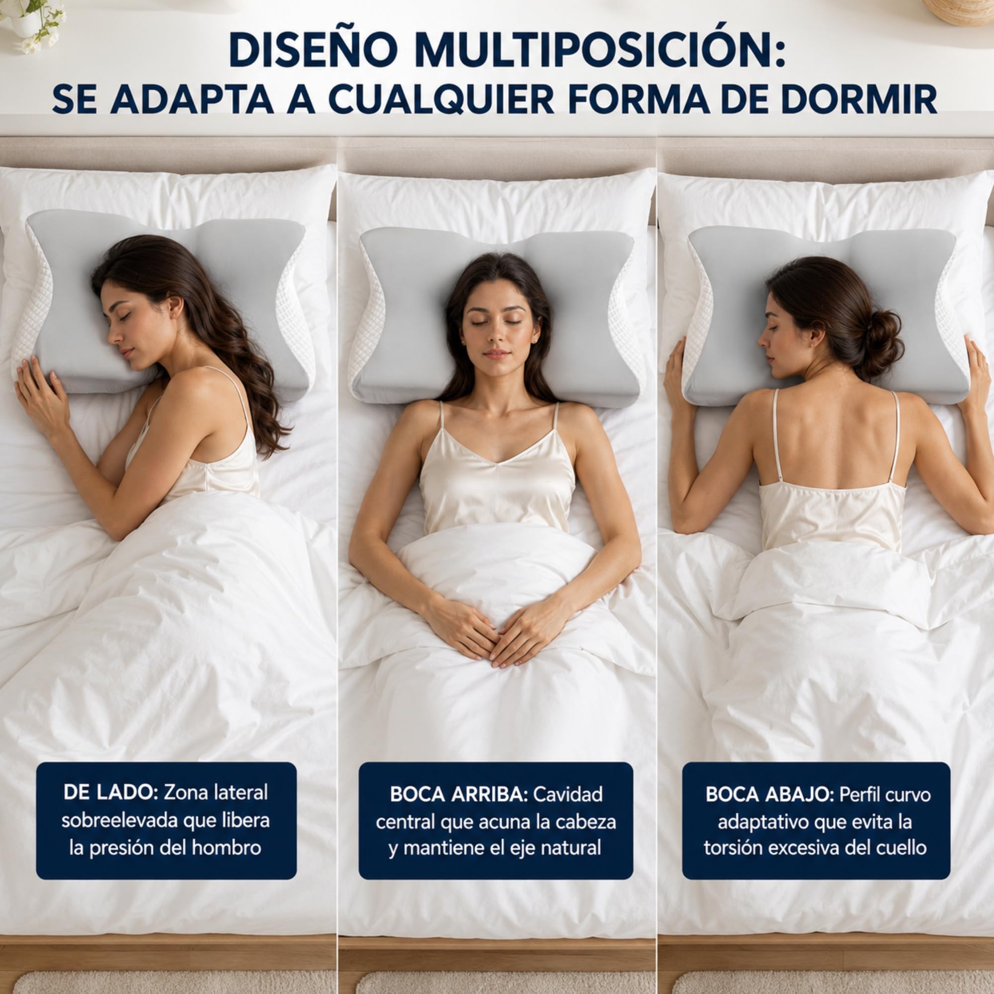 Almohada Cervical Viscoelástica - Mariposa - Cuello y Hombros - 2 Fundas