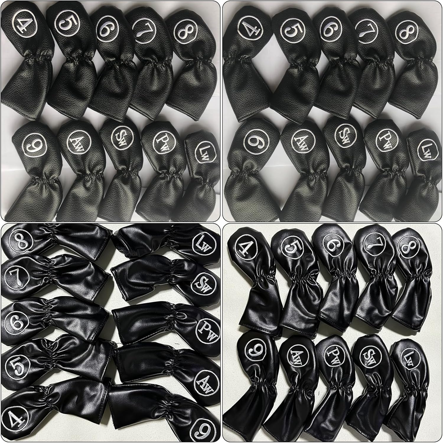 10Pcs Golfs Iron Cover Head Head Color PU Leathers Club with Big Number Golfs Club Cover Set