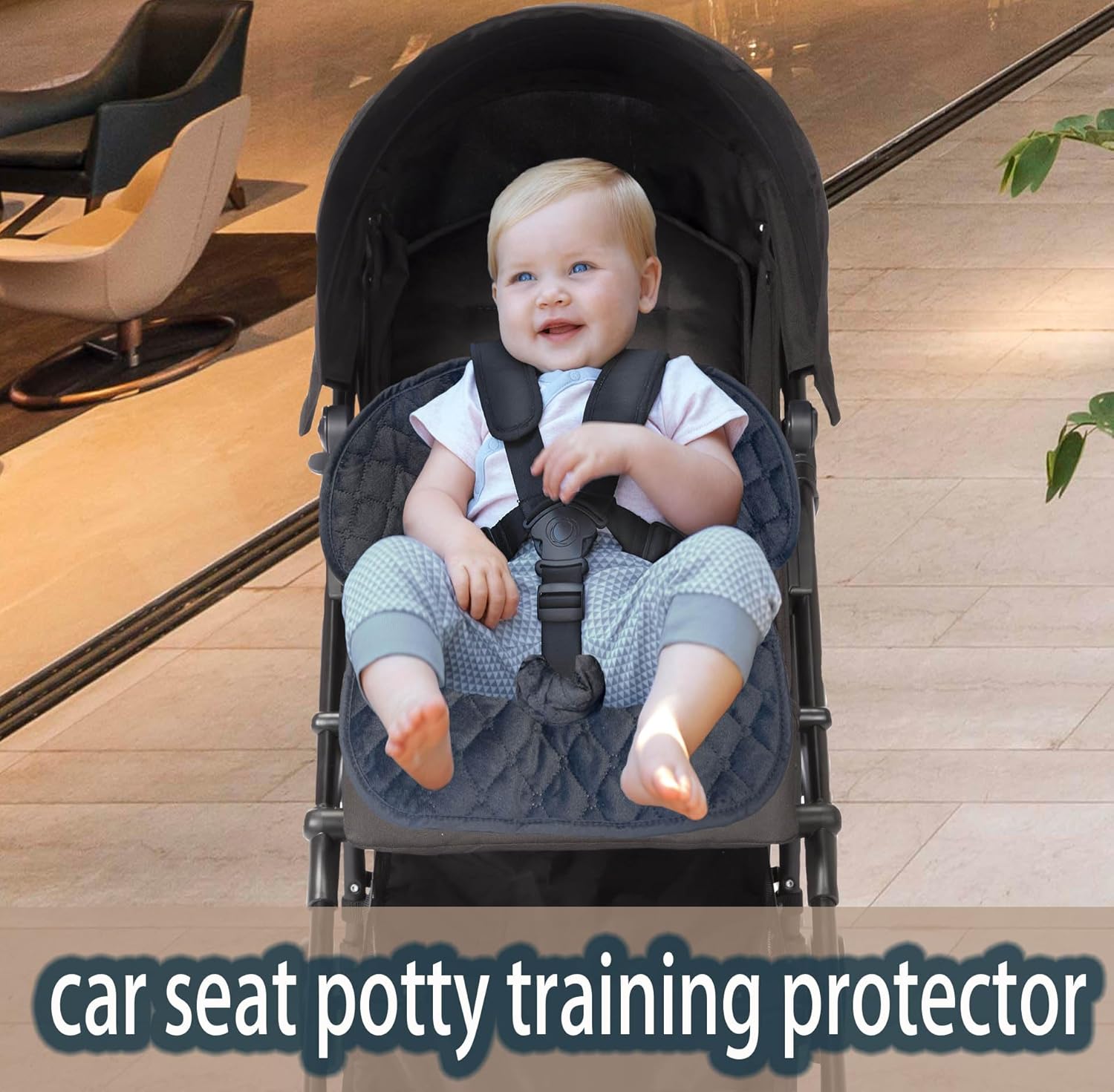 Gulissa 2 Pack Piddle Pad - Potty Training Car Seat Protector, Waterproof Car Seat Cover for Car Seats & Strollers, Non-Slip, Leak-Proof & Washable Fits All Seats for Ages 6 Months to 4 Years (Black)