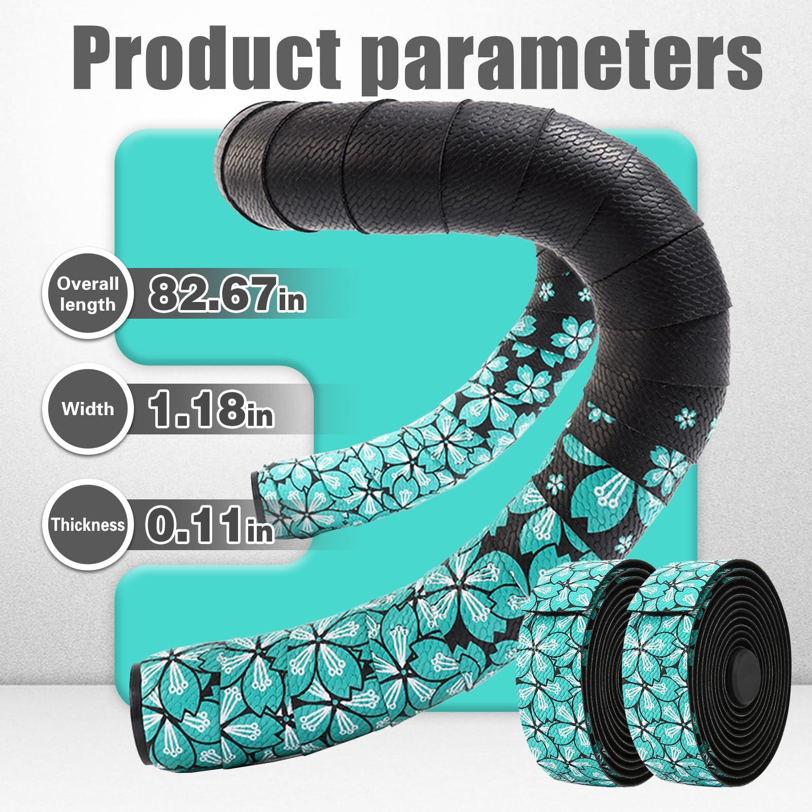 Nastro Manubrio Bicicletta, Bicycle Cycling Nastro, per MTB e bici da corsa, antiscivolo e ammortizzante, avvolgete il vostro manubrio (Nero Bianco)