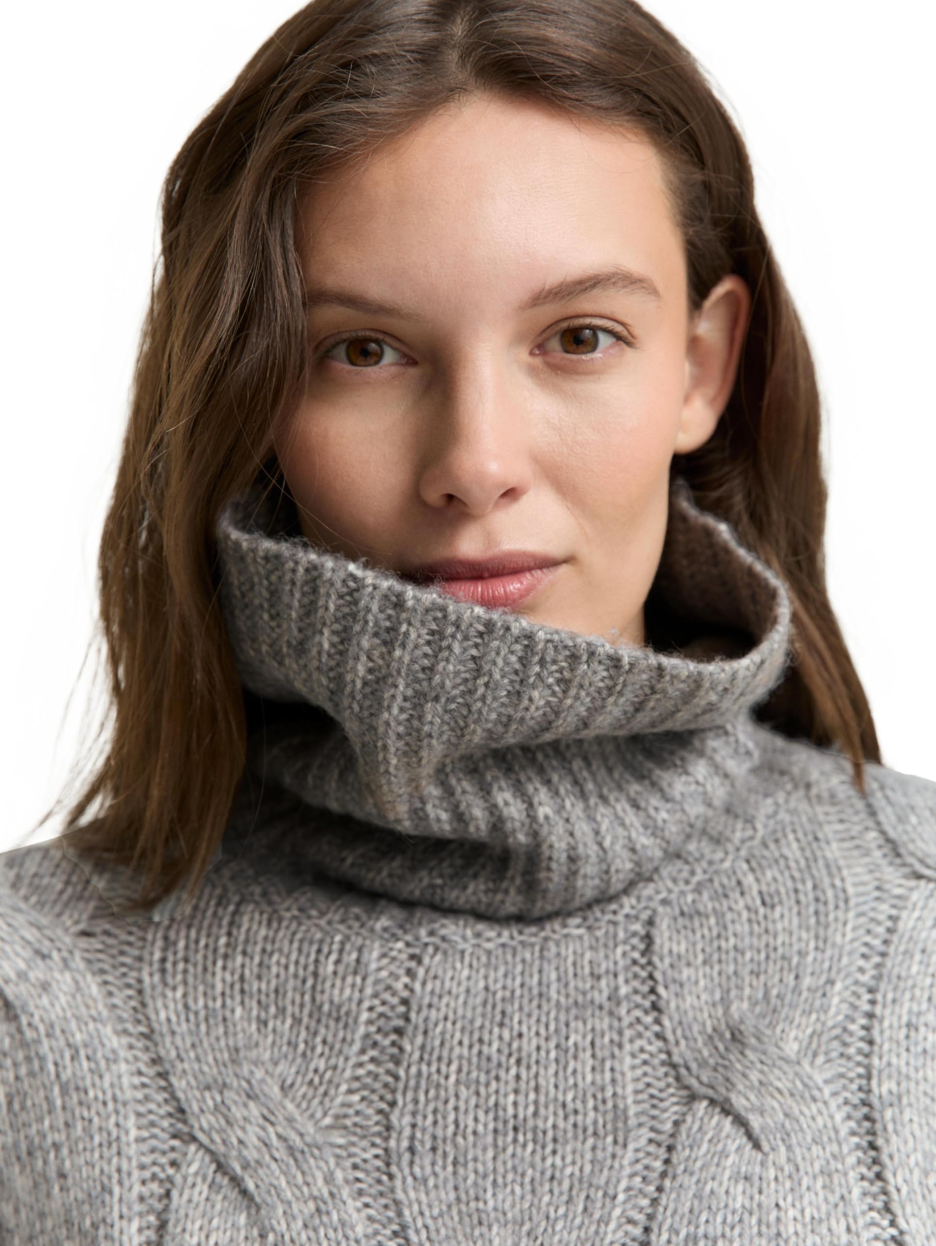 Tom Tailor Damen 1048322 Rollkragenpullover mit Zopfmuster