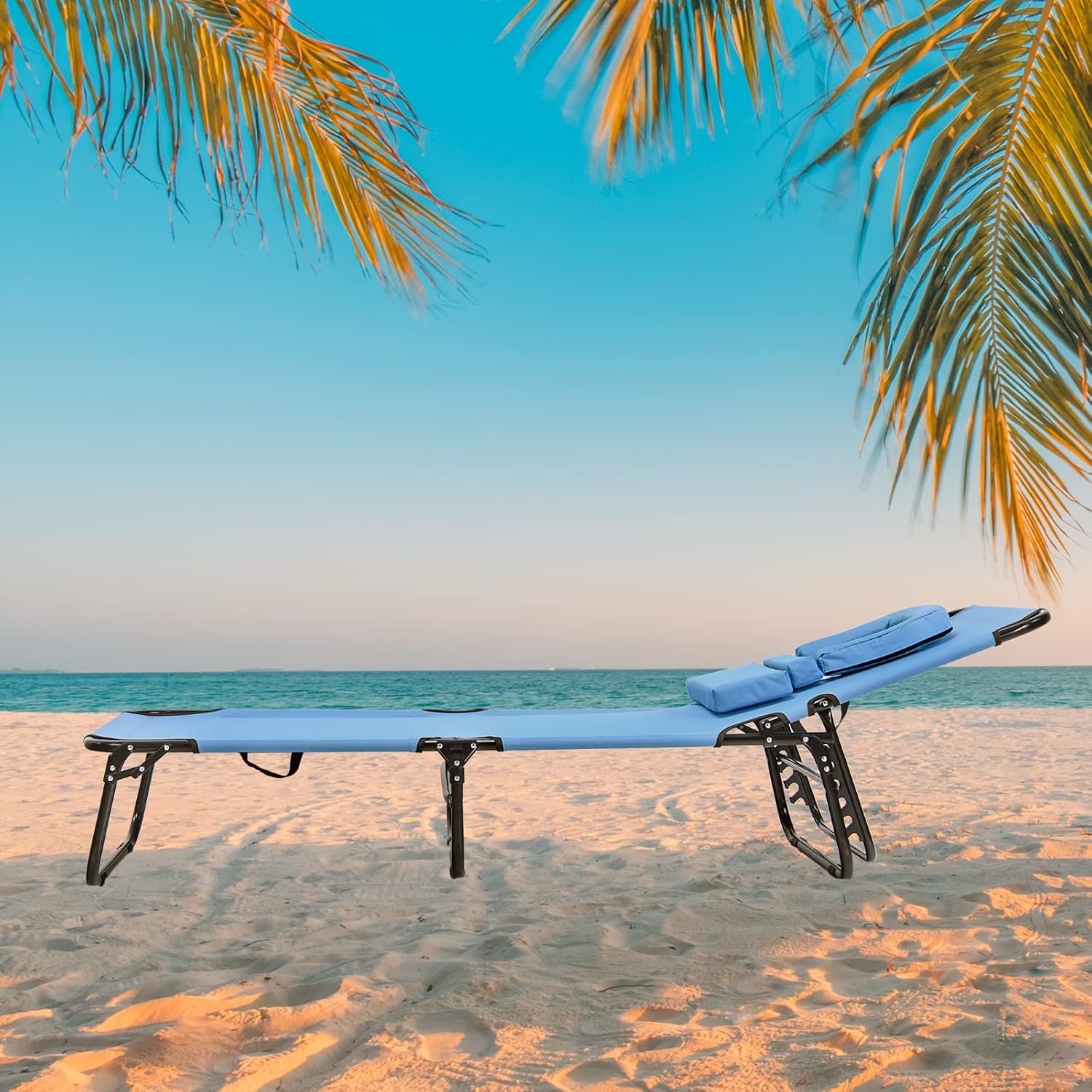 Buy Tangkula Folding Chaise Lounge Chair with Hole for Face, Outdoor 5