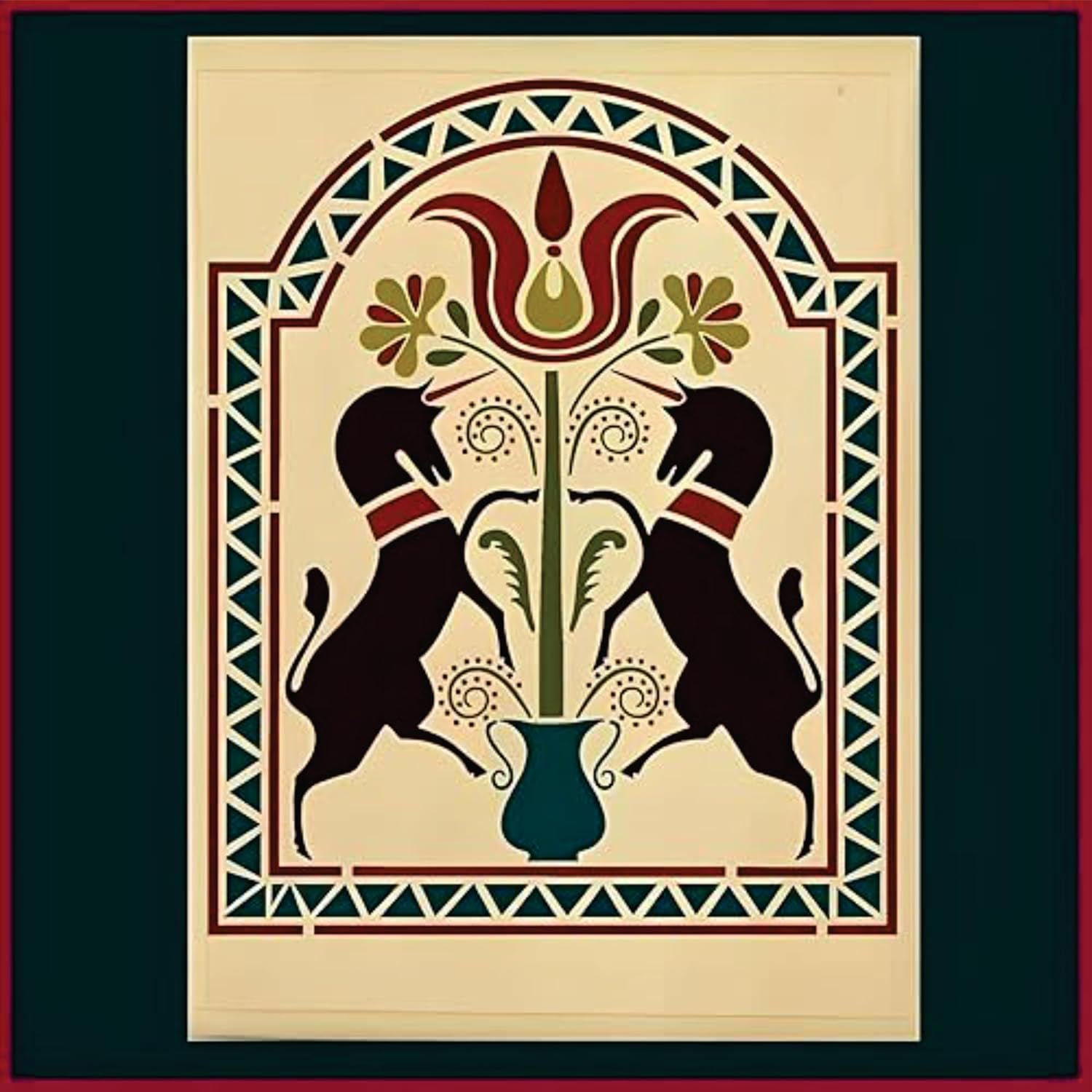 Unicorn Folk Art Stencil Template – 10.9" x 13.6" Reusable Mylar Colonial Folk Art Stencil for Painting Walls, Furniture, Crafts, DIY Rustic Country Decor – The Artful Stencil