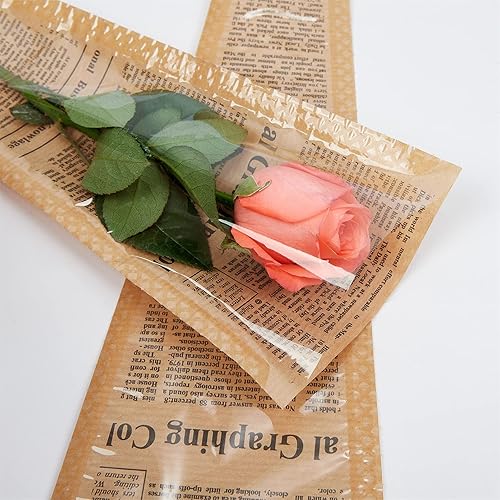 Miniatura 7 de Palabras Ramo de flores Manga de envoltura de flores Papel de plástico Paquete de palabras Arreglo floral Suministros Envoltura Bolsas 50pcs S