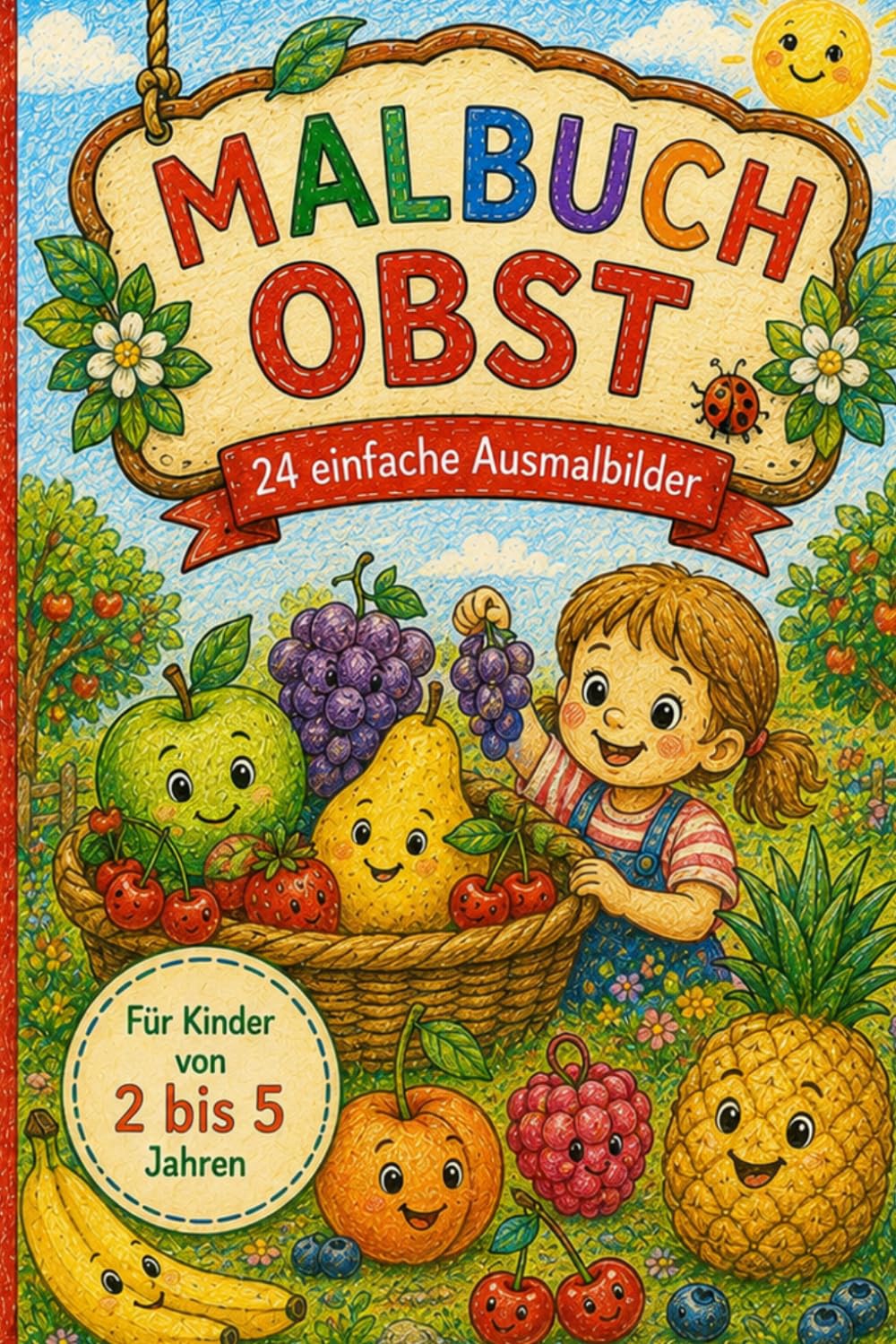 Malbuch Obst: 24 einfache Ausmalbilder (Malbücher)