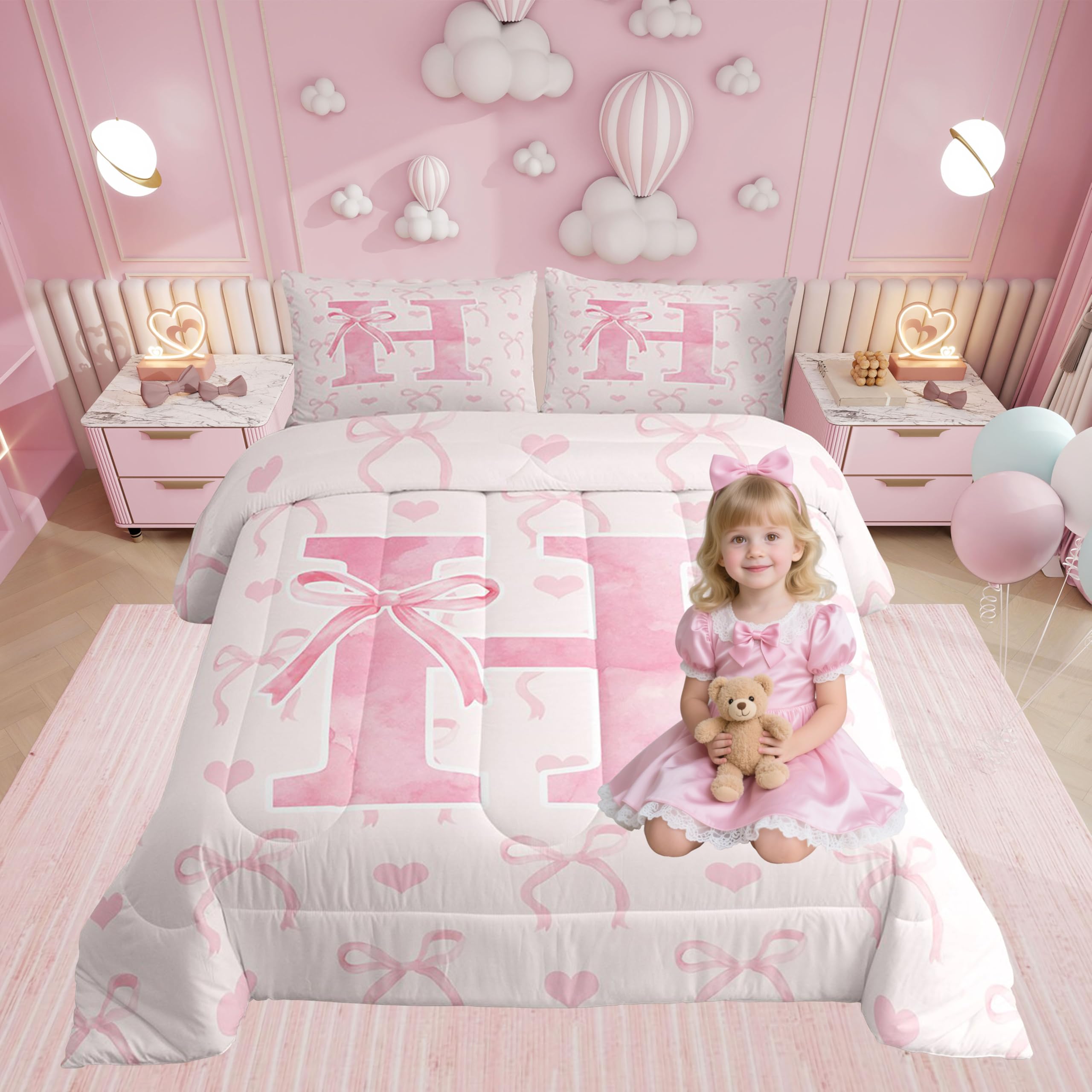 Personalized Initial Comforter Set - Twin Size -10