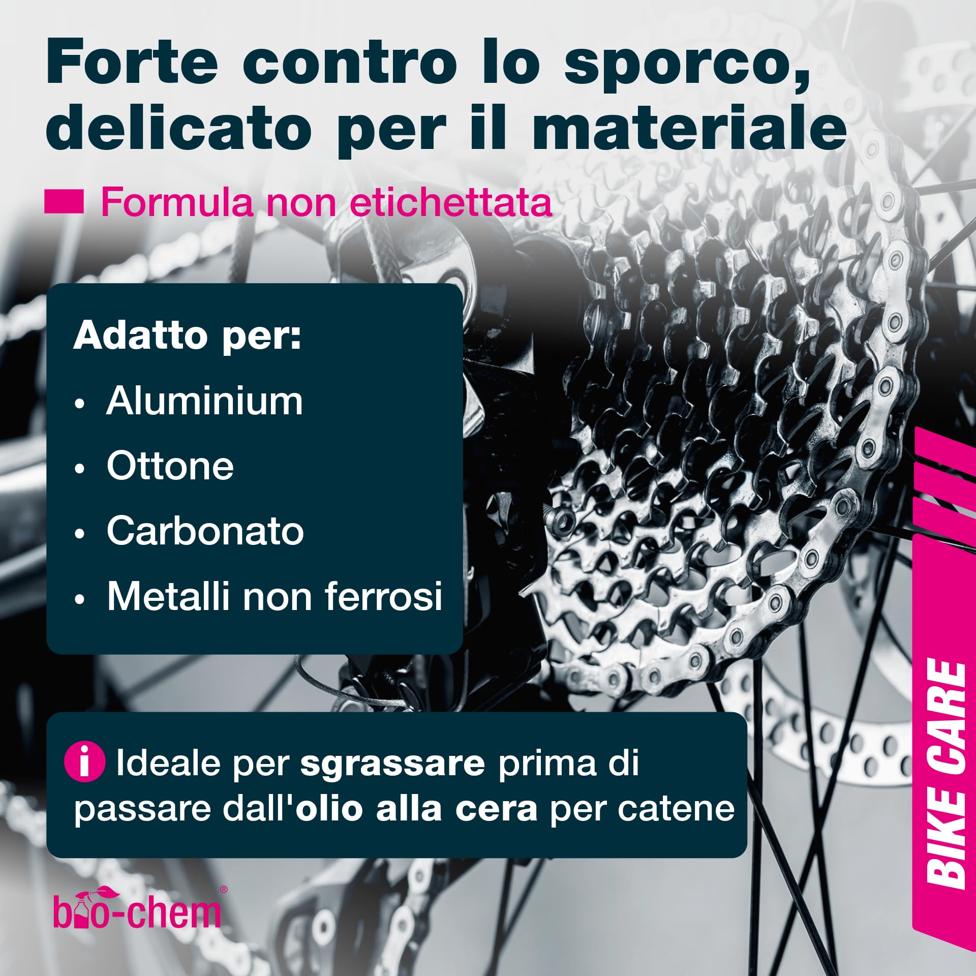bio-chem Detergente per catena da bicicletta 5L | Sgrassante per catene di bike da strada e MTB - Prodotto ecologico per la pulizia della catena di bici