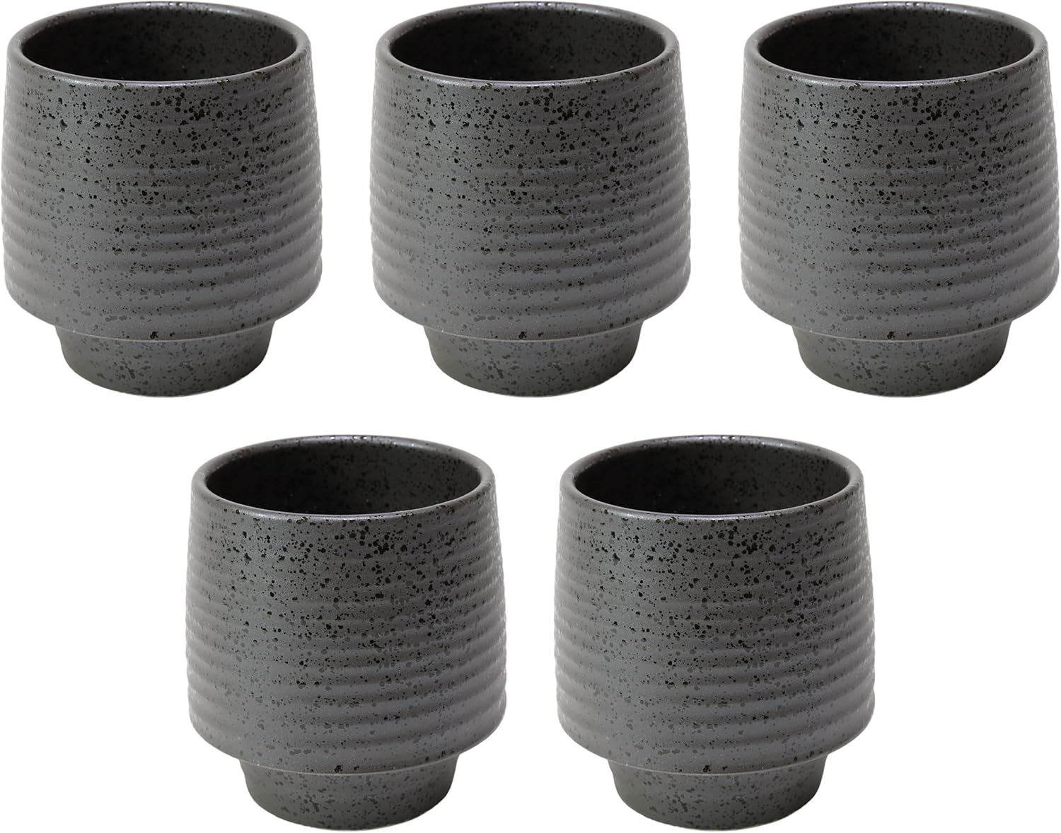 せともの本舗 Set of 5 Rock Cups, Stacking Convection Glass, Oxidizer, 3.1 x 3.3 inches (8 x 8.4 cm), 8.5 fl oz (250 cc), Restaurant, Commercial Use, Tableware