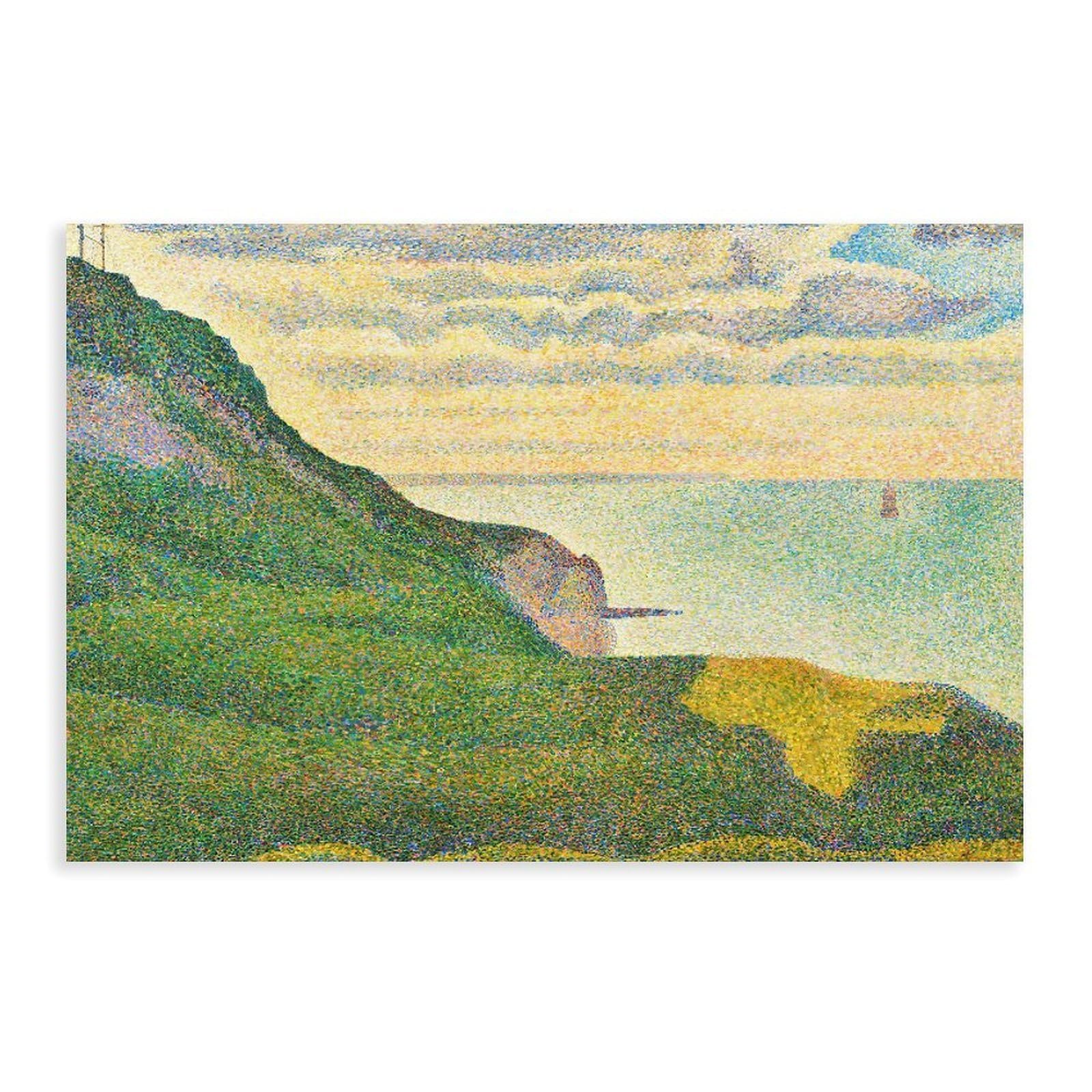 DFJyjFGJJ Georges Seurat,Seascape at Port-en-Bessin, Normandy Canvas Poster Bedroom Sports Landscape Office Room Decor Gift 16" L X 24" W
