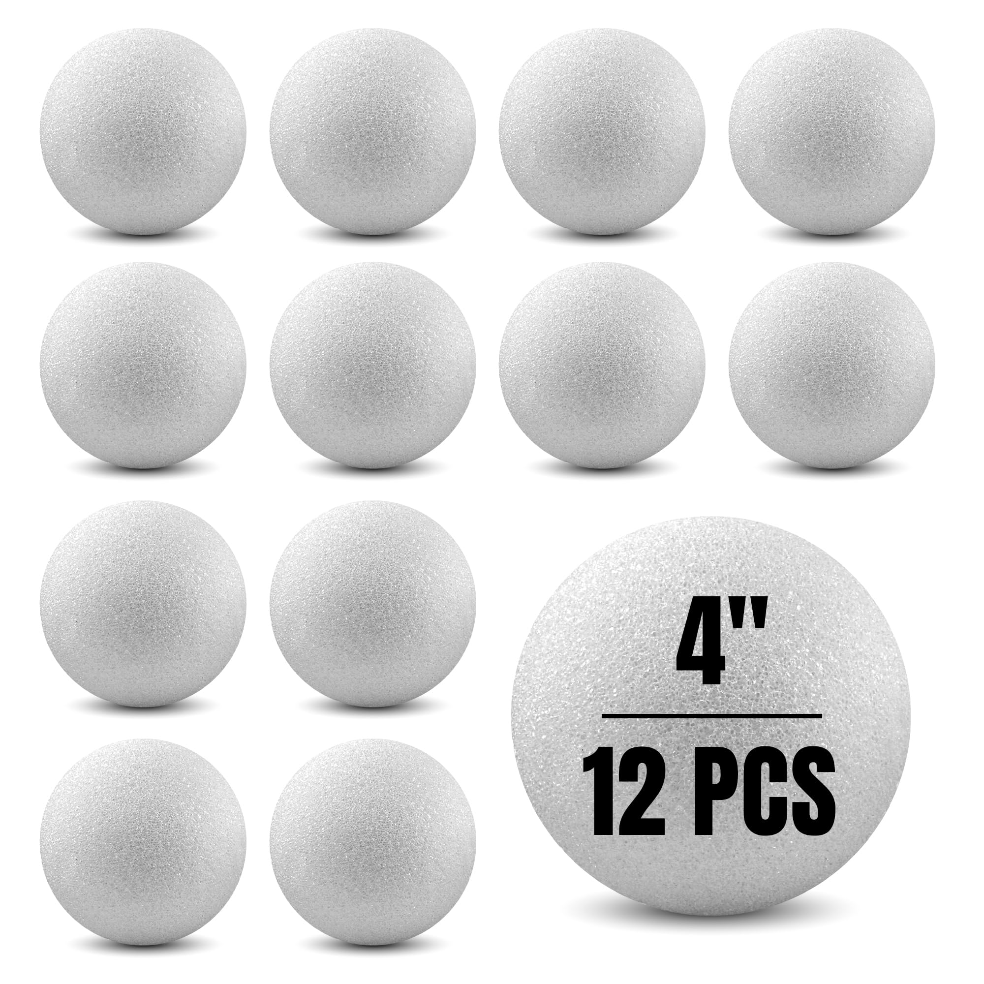 Hygloss Products Białe kulki styropianowe do sztuki i rzemiosła – 10 cm, 12 sztuk