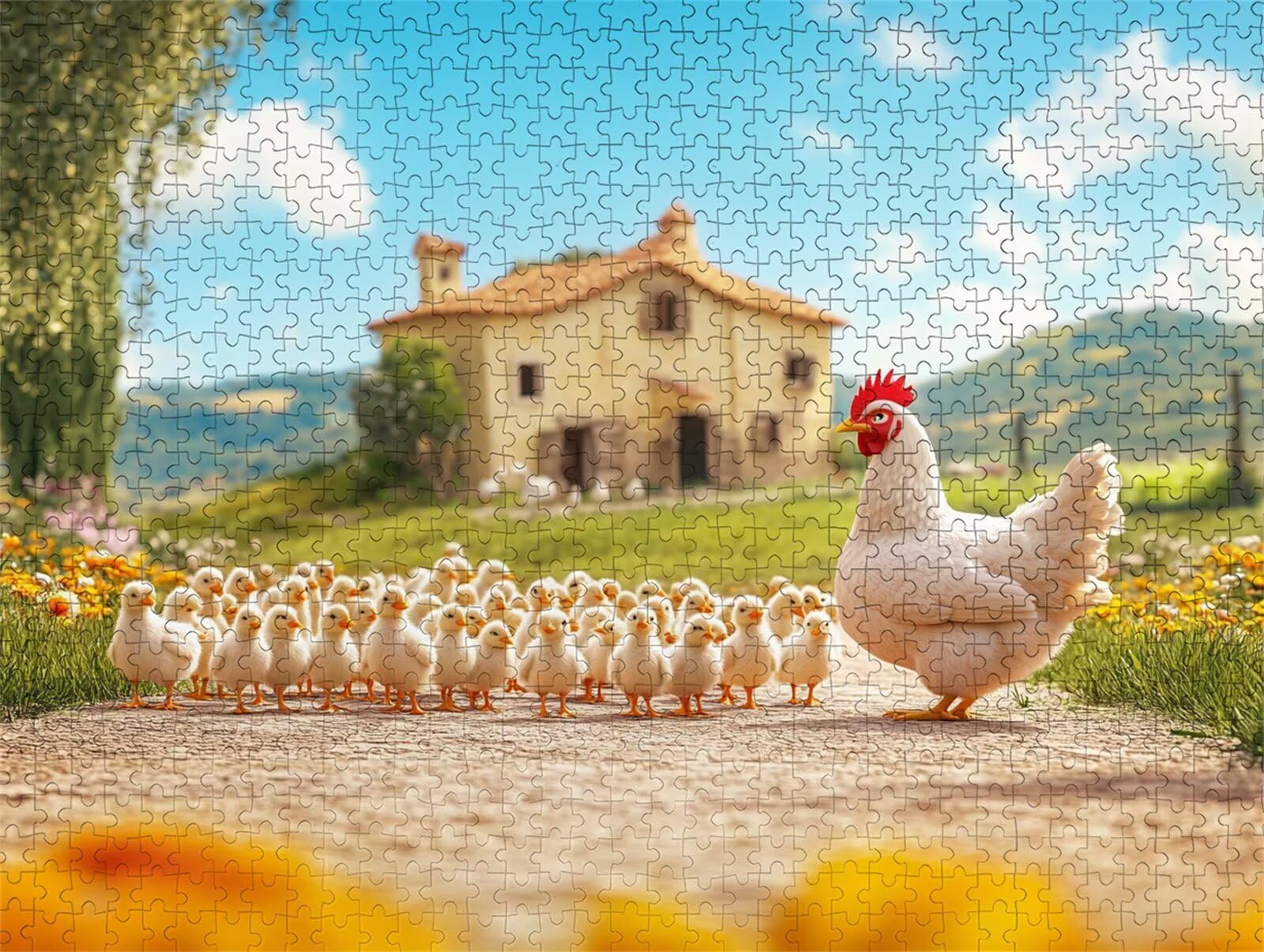 Puzzle ze zwierzętami 3000 sztuk kurczaka, niemożliwe łamigłówki, drewniane układanki dla dorosłych, gry logiczne dla całej rodziny z redukcją ciśnienia, prezenty dla kobiet mężczyzn P-3