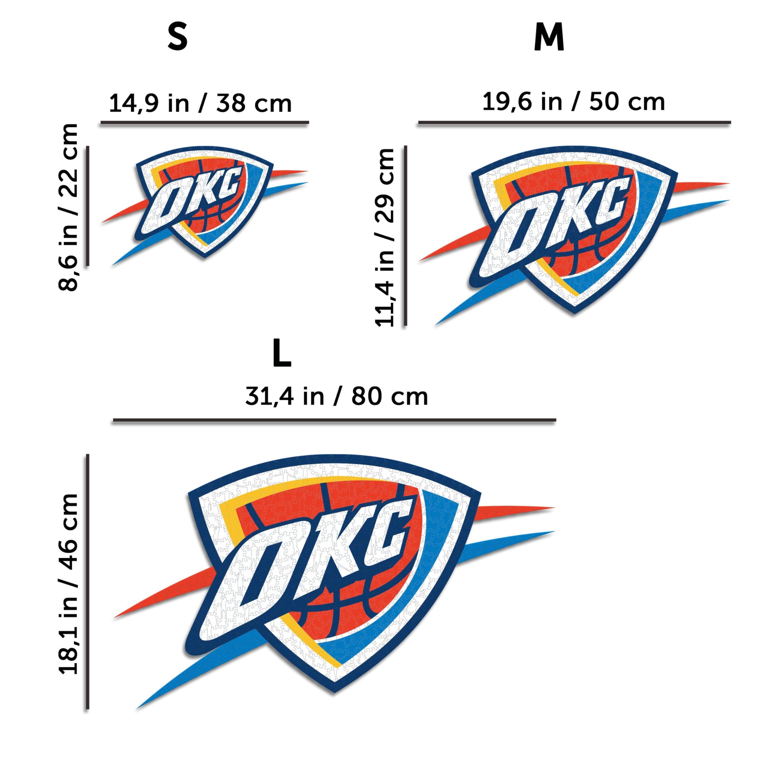 Iconic Puzzles - Drewniane puzzle NBA wielokolorowe M 270 szt. OklahomaCityThunder-M