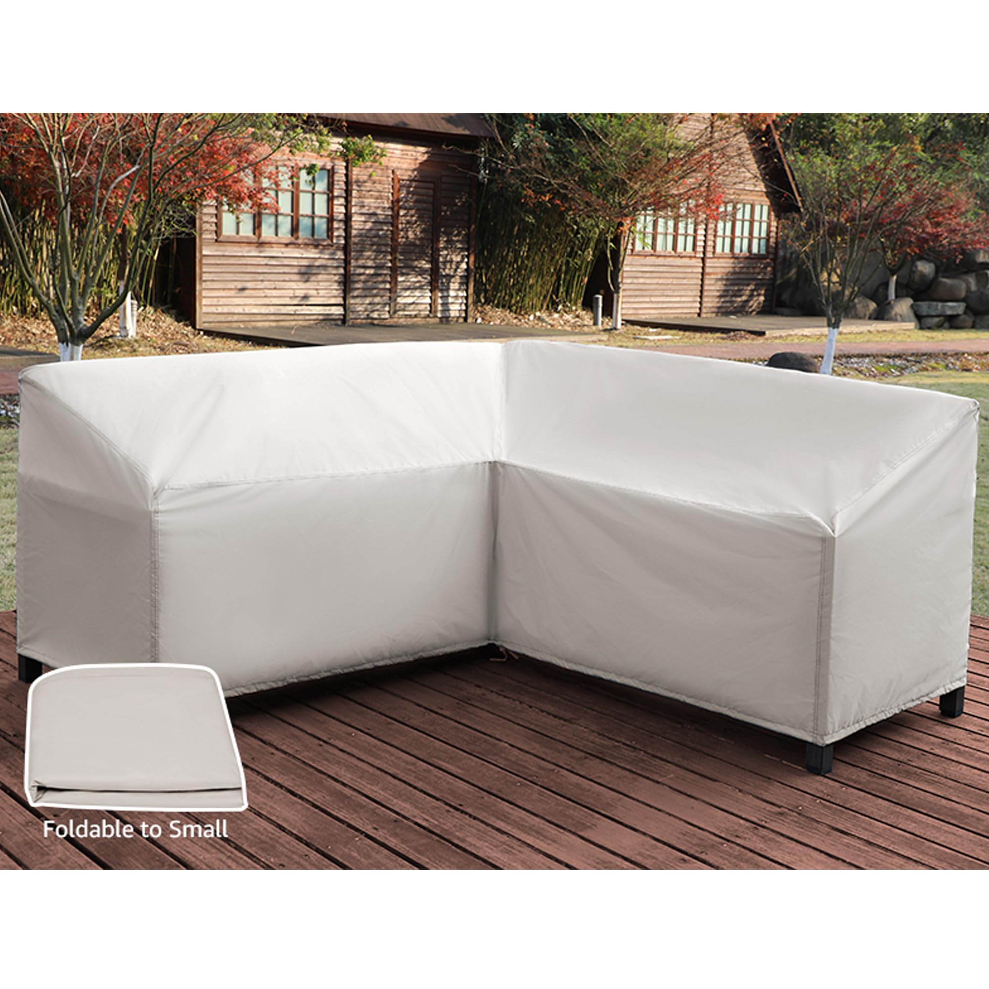 NATURAL EXPRESSIONS Patio Furniture Cover Outdoor Sectional Cover for L Shape Patio Set Only, Waterproof 600D Oxford Patio Sectional Couch Sofa Cover, Lawn Outside Patio Furniture Winter Cover