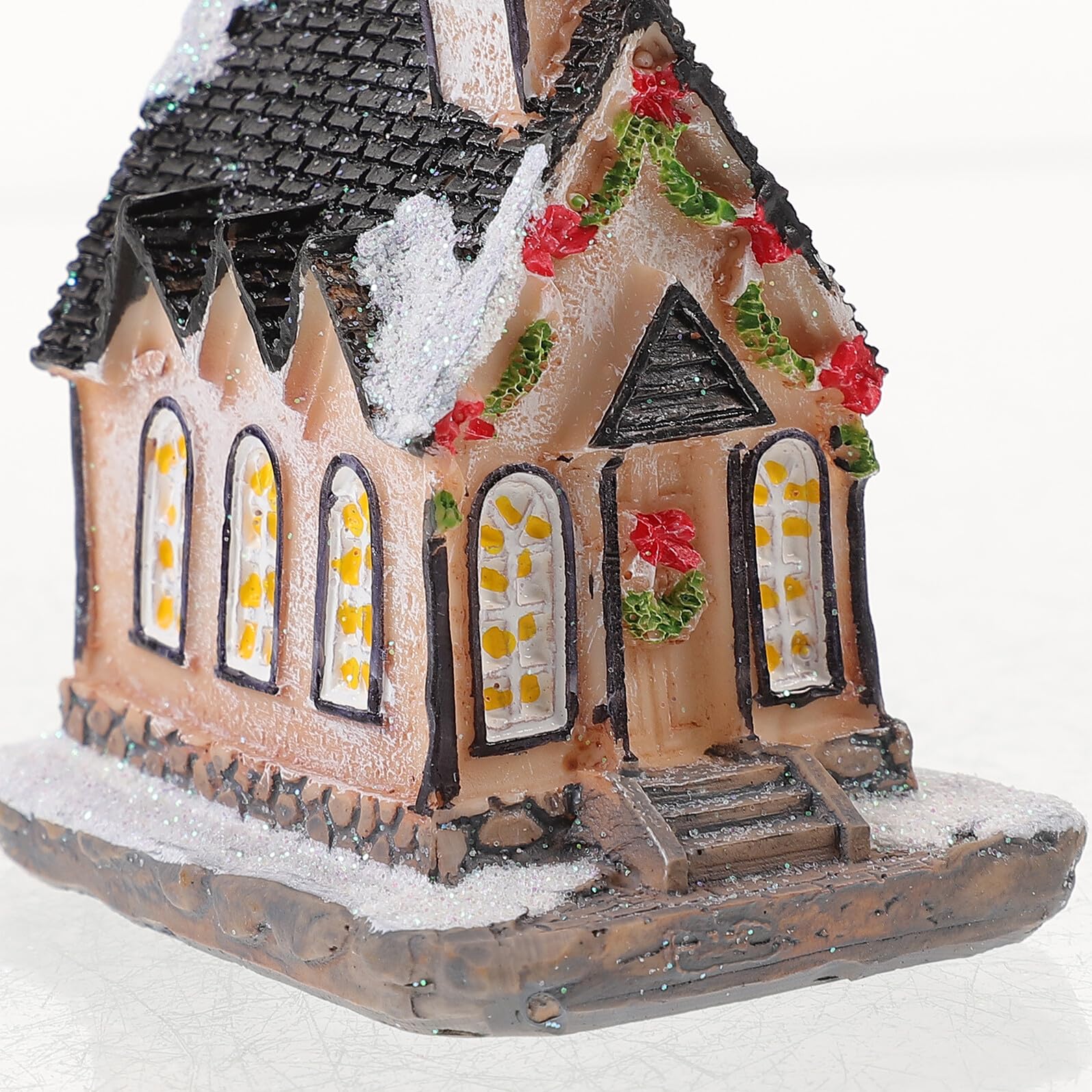 NUOBESTY Adorno Navideño de Resina Luz para Decoración de Casa Pequeña Iluminación Cálida para Escritorio y Fiesta Accesorio Decorativo Seguro para Varios Estilos