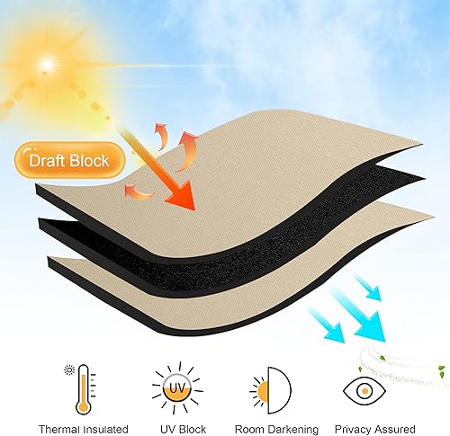 Miniatura 4 de RYB HOME Cortinas opacas para sala de estar, cortinas de oscurecimiento de la habitación, cortinas de poliéster con aislamiento térmico, protección