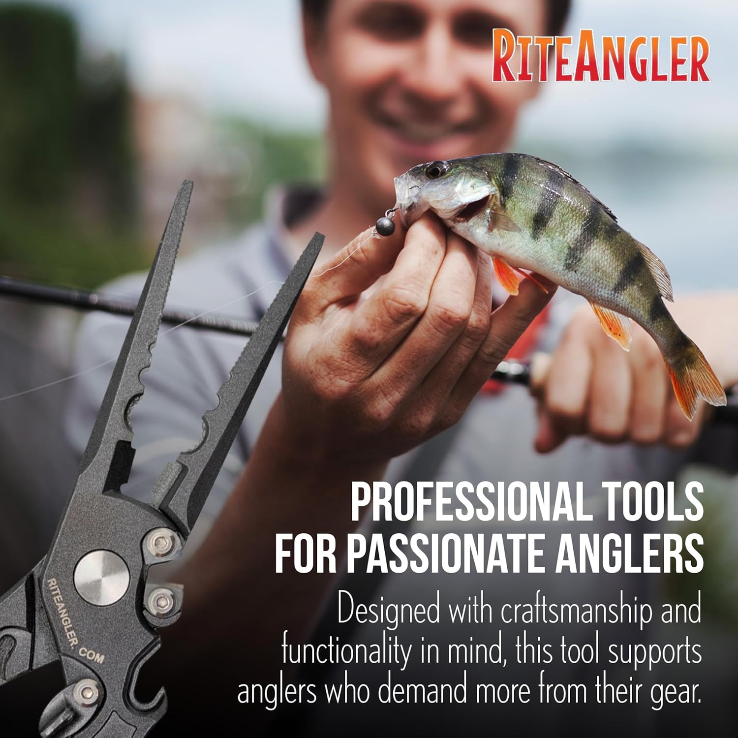 Charlie's Worms Stainless Steel Fishing Pliers - Hook Remover with Safety Lock, Split Ring Tool, Line Cutter, Saltwater & Freshwater Accessories, Gifts for Men, Teens, Crappie & Catfish Gear