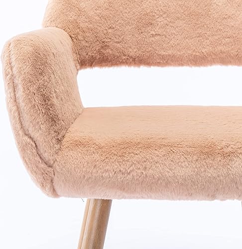 Miniatura 6 de Silla de piel sintética para dormitorio, escritorio moderno de mediados de siglo, sillas de sala de estar con reposabrazos, silla de comedor con