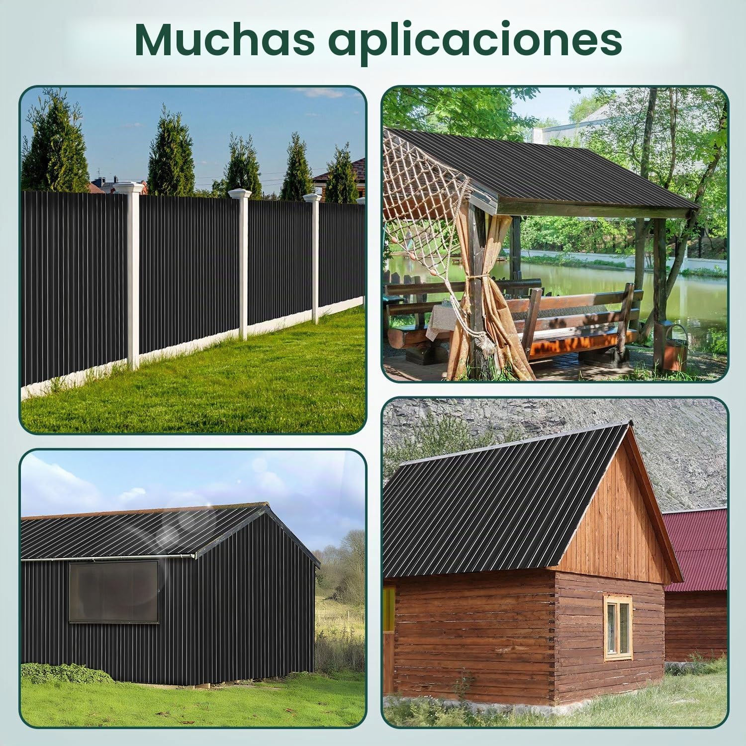 12 láminas trapezoidales de 129 × 46 cm – 7 m², para techo de 0,25 mm, chapa perfilada de acero galvanizado para cobertizos, garajes e invernaderos, antracita, guantes de protección contra