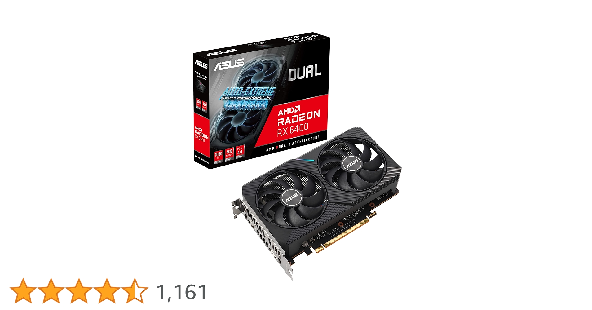 ASUS DUAL AMD Radeon RX 6400 Gaming Graphics Card (4GB GDDR6