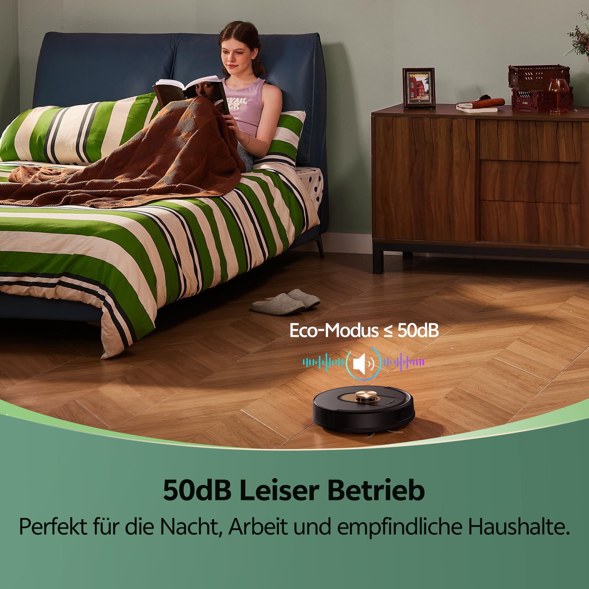Vexilar Saugroboter mit Wischfunktion, 8000Pa & 180 Min Laufzeit Staubsauger Roboter mit LiDAR Lasernavigation & No-Go-Zonen, App/Alexa/iWatch Steuerung, Ideal für Tierhaare Teppiche (Schwarz)