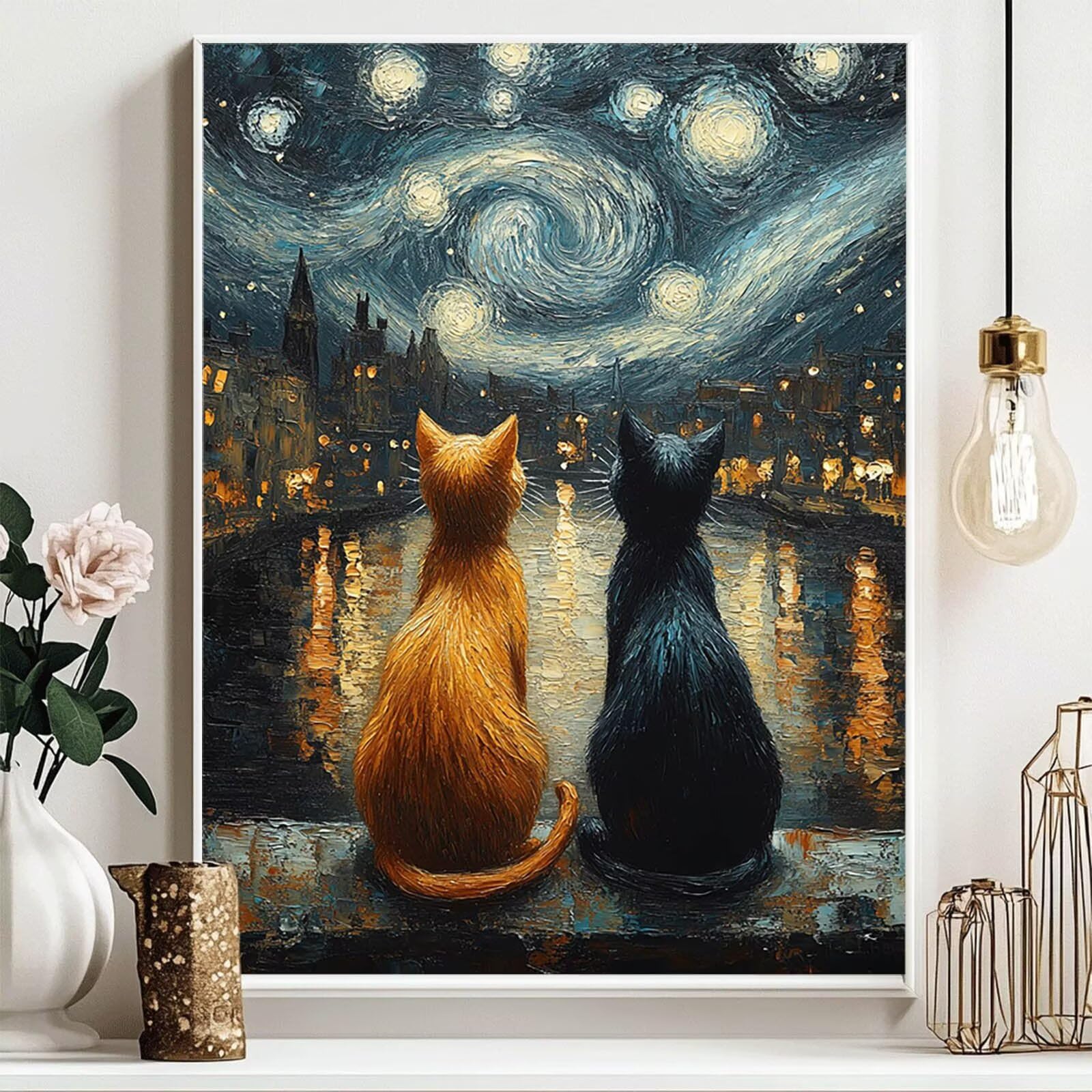 5D DIY diamentowy obraz kot zestaw do malowania diamentami dla dorosłych i dzieci pełny abstrakcyjny obraz diamentowy krzyż Embroidery łatwe dla początkujących, sztuka kryształowa dekoracja ścienna
