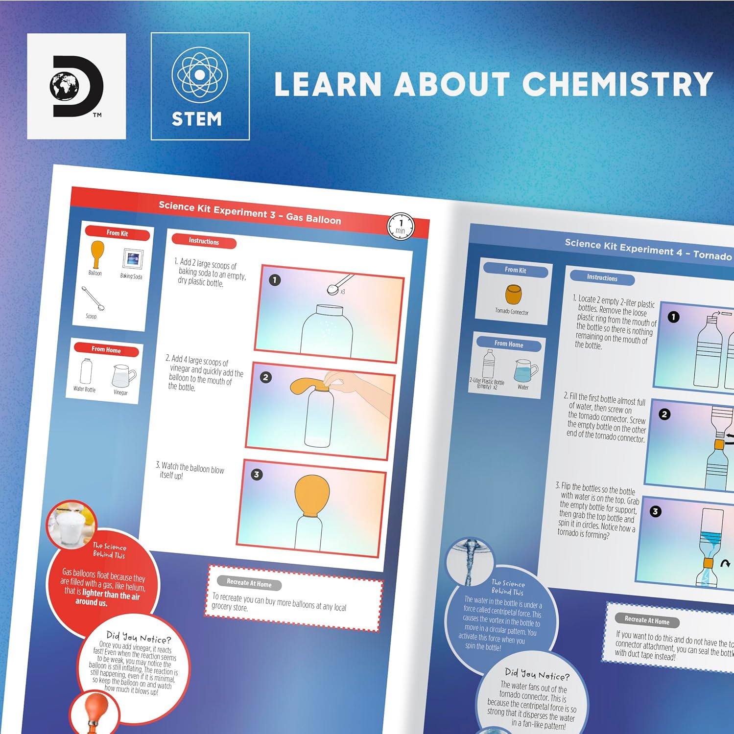 Discovery™ Super Reactions Science Kit – 66 Experiments STEM Lab for Kids| Includes Chemistry Tools, Volcano Mold, Slime, Reactions & Explosions|Educational Learning Toy|DIY Activity Set Gift| Ages 8+ - Image 2