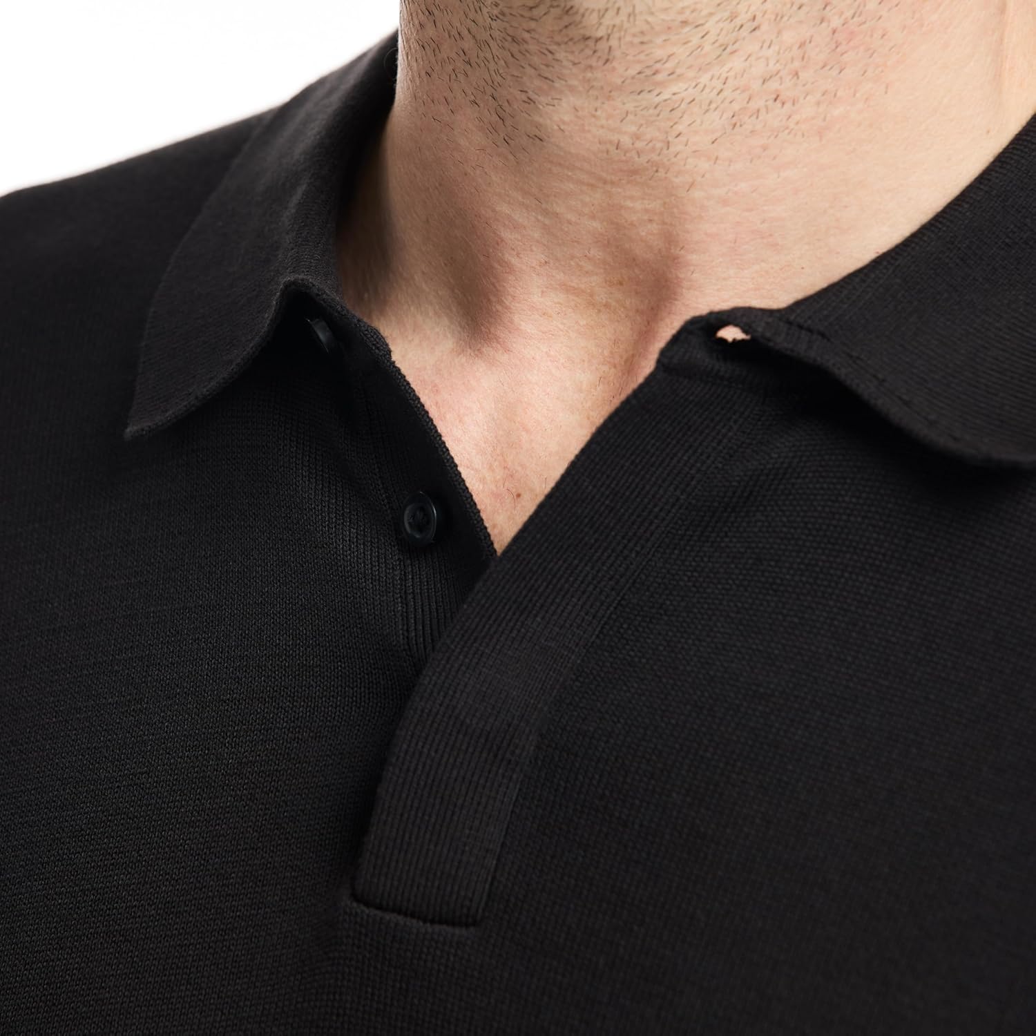 SAKS Fifth Avenue Men's Short Sleeve Rib Knit Sweater Polo - Image 4