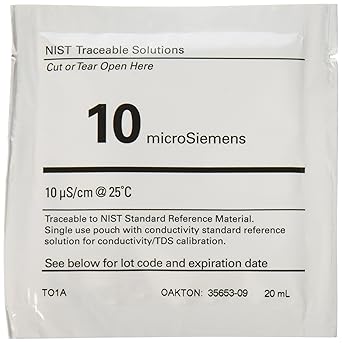 Oakton WD-35653-09 Conductivity/TDS Singles Calibration Pouch, 10 microsiemens