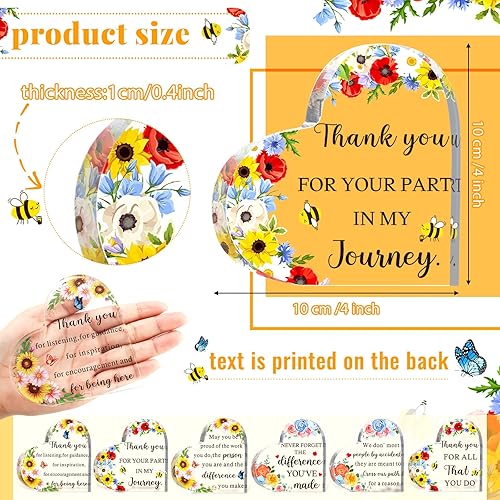 Miniatura 3 de Marsui 6 piezas de regalos de Navidad, decoración de mesa de corazón de acrílico, regalos de agradecimiento para mujeres y hombres, recuerdo