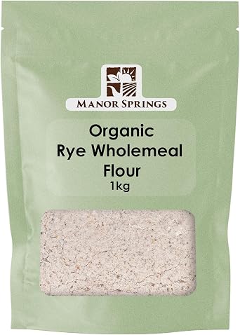 Organic Rye Wholemeal Flour 1kg by Manor Springs Organic