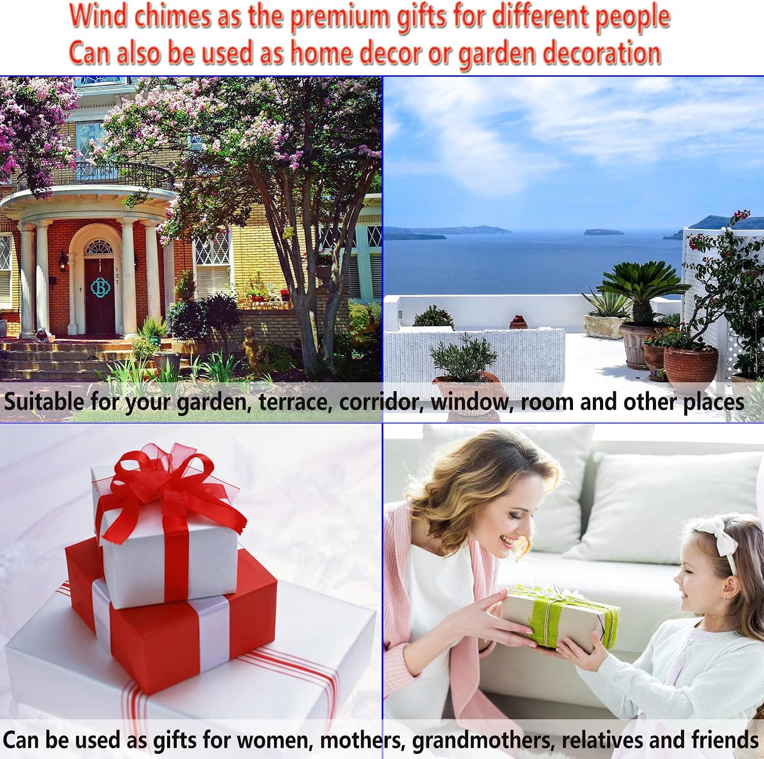 Hummingbird Wind Chimes for Garden, Gifts for Mom, Home, Balconies, Room, Patio, Indoor, Outdoor Hummingbirds Decoration, Hummingbird Wind Catcher, Bronze Memorial Wind Bell, Bird Wind Chimes Decor - Image 7