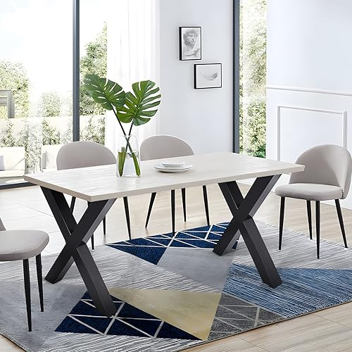 Miniatura 6 de Towallmark Juego de 2 patas de mesa de acero, patas de mesa de comedor de 28 pulgadas de alto x 31 pulgadas de ancho, patas de mesa resistentes con