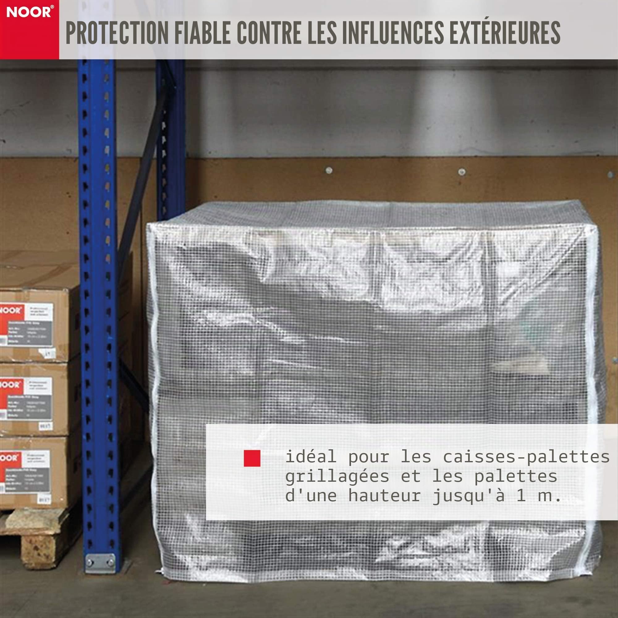 Noor 0107-PALH-01 Bâche de Protection pour Palette en PEBD Noir 125 x 85 x 98 cm 120 g/m²