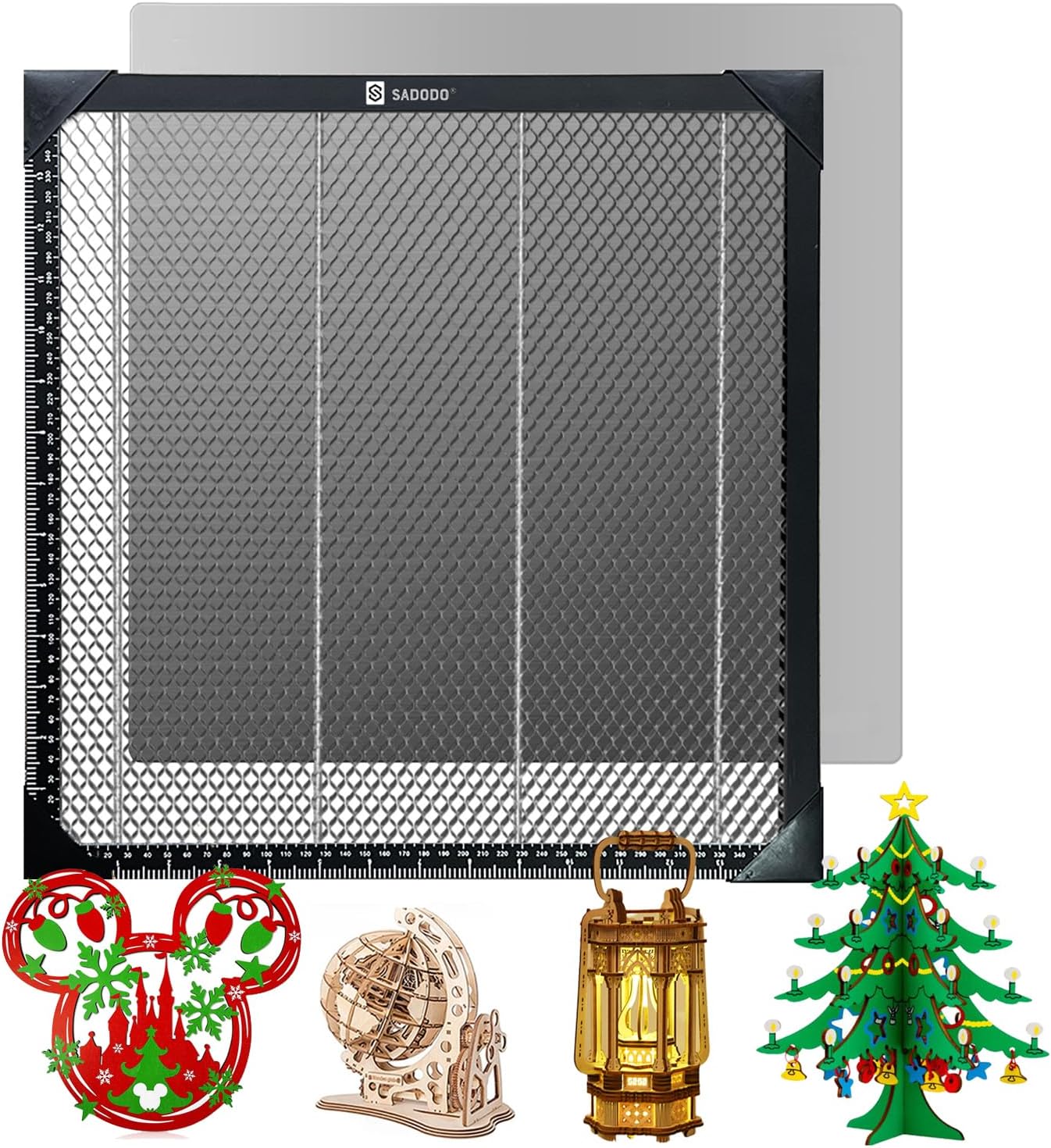 SADODO Honeycomb Board Working Panel,with Metric&Inch Scale UK,Laser Bed Table,400mm*400mm 40CM CO2/Diode Laser Cutting,Fits Most Laser Engraving Machines Engraver
